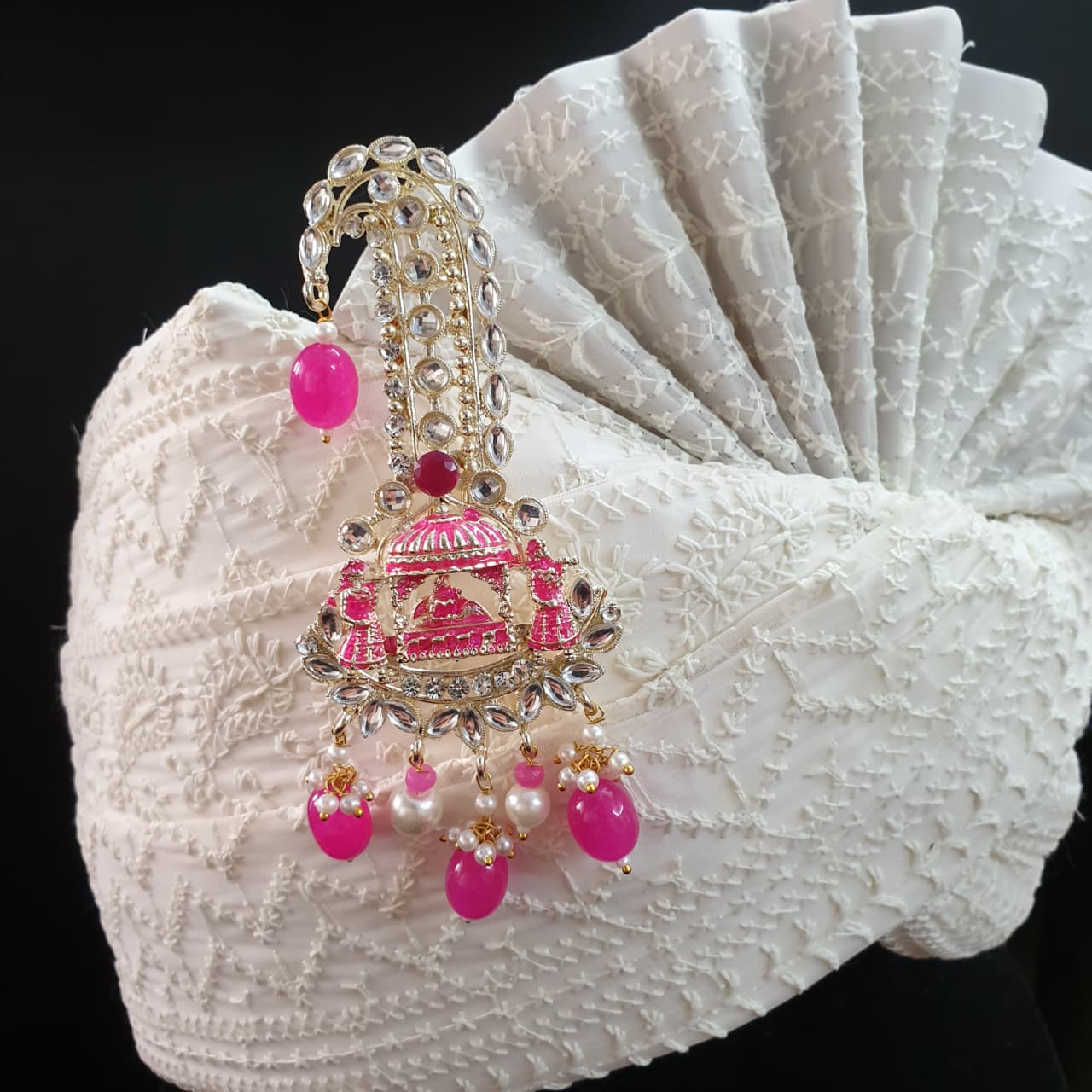 Pink Kundan Baraat Kilangi For Wedding