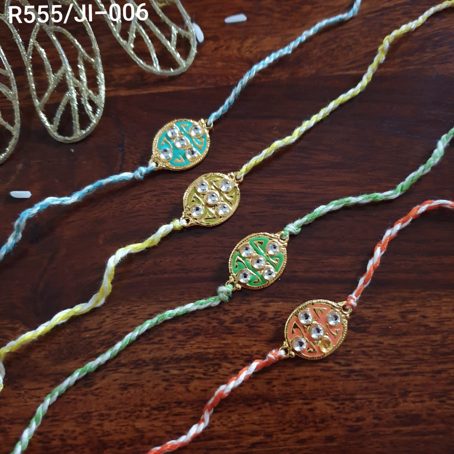 Kundan Meenakari Rakhi (Pack of Four)
