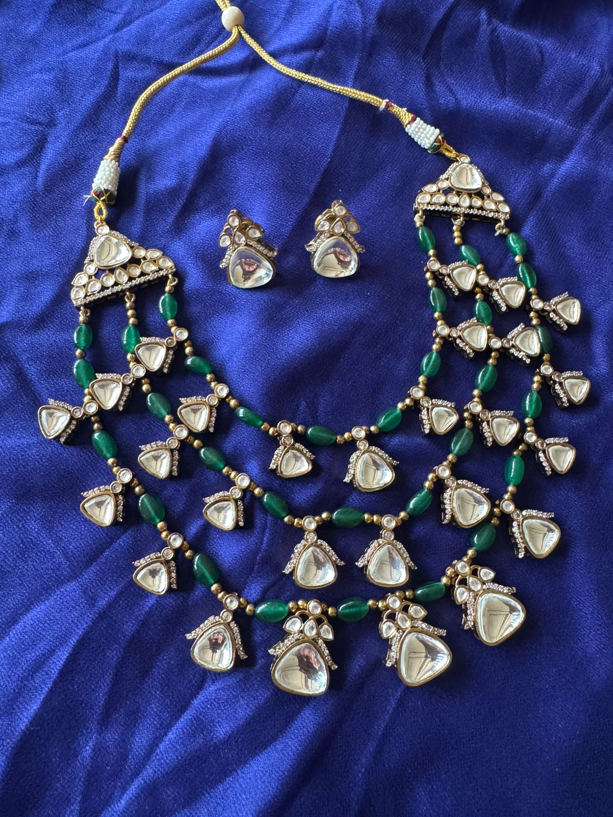Three Layered Kundan Polki Necklace