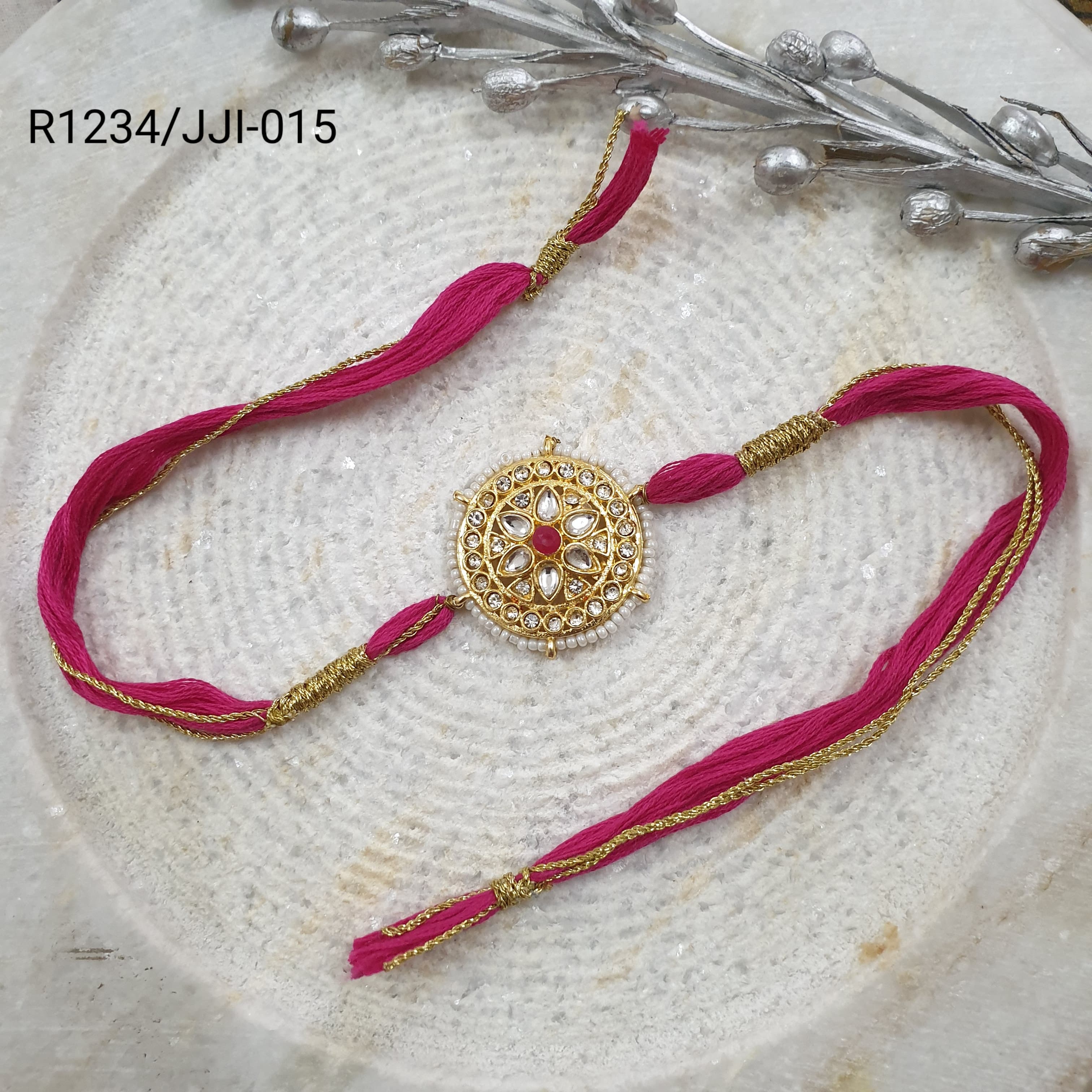 Elegant Kundan Rakhi