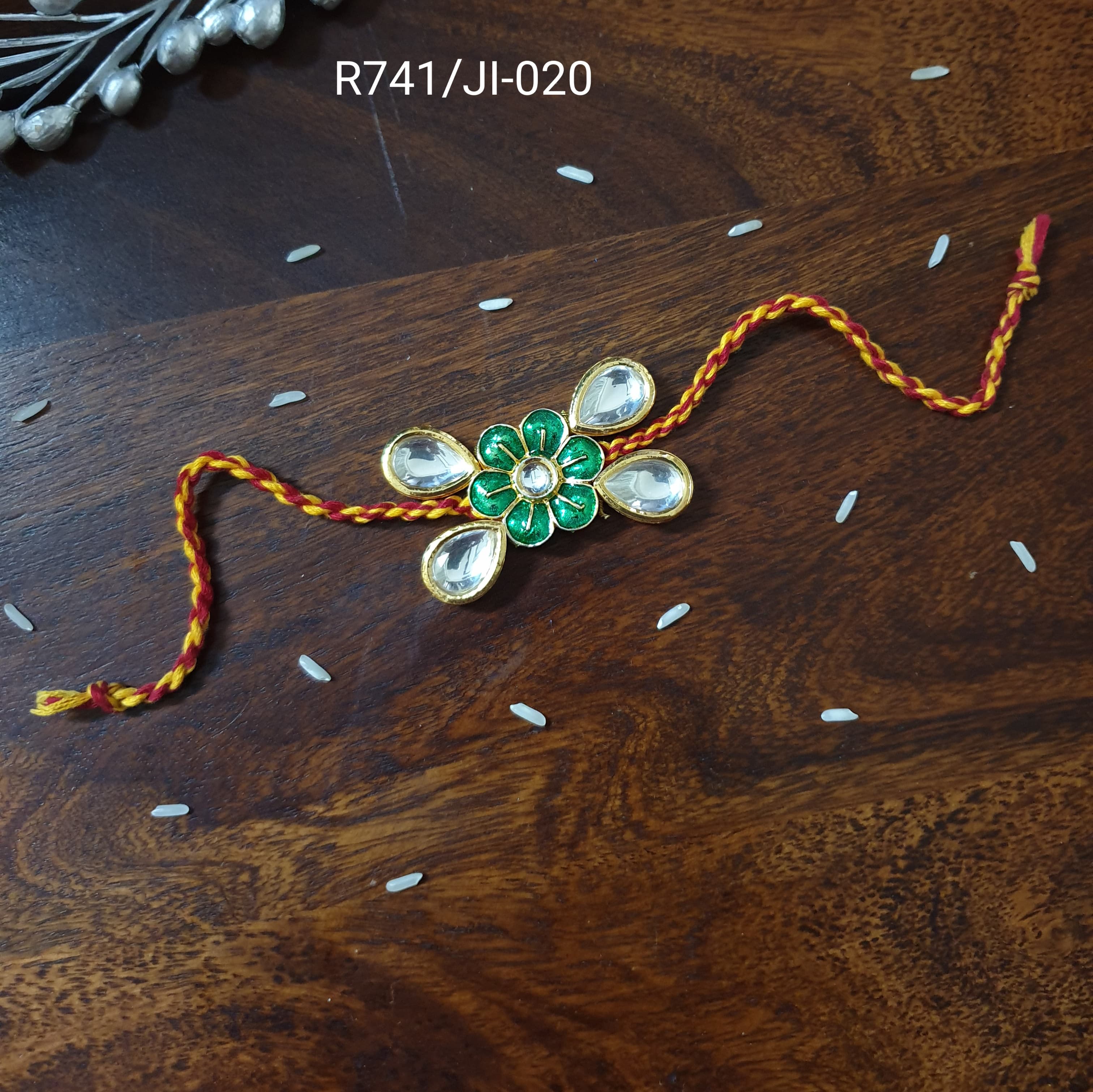 Kundan Meenakari Floral Rakhi