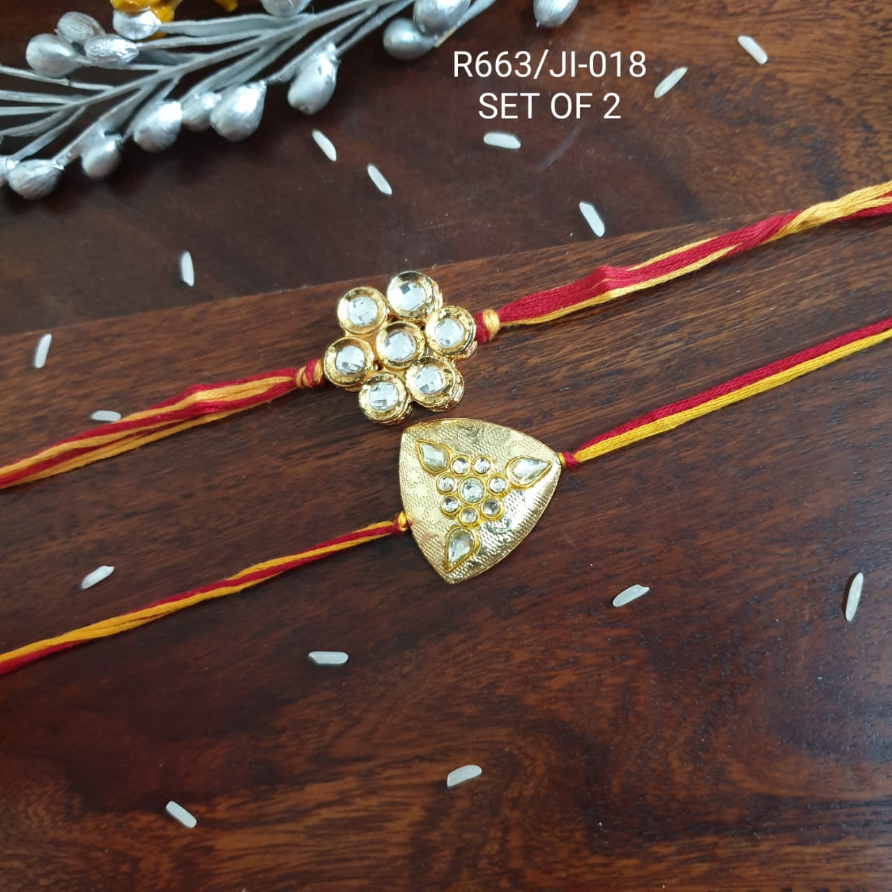 Jaipuri Kundan Rakhi For Rakshabandhan (Pack Of Two)