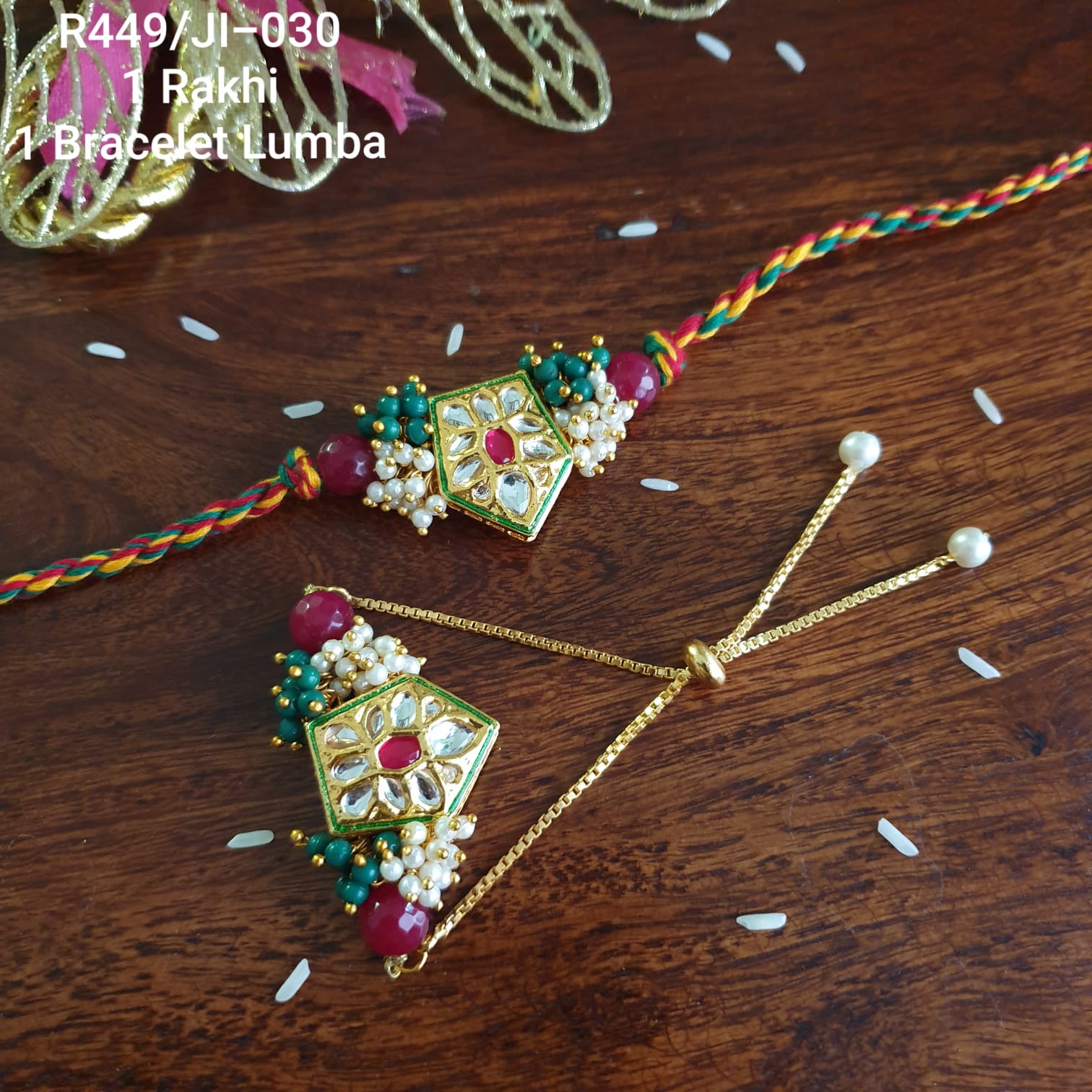 Kundan Rakhi For Bhaiya Bhabhi