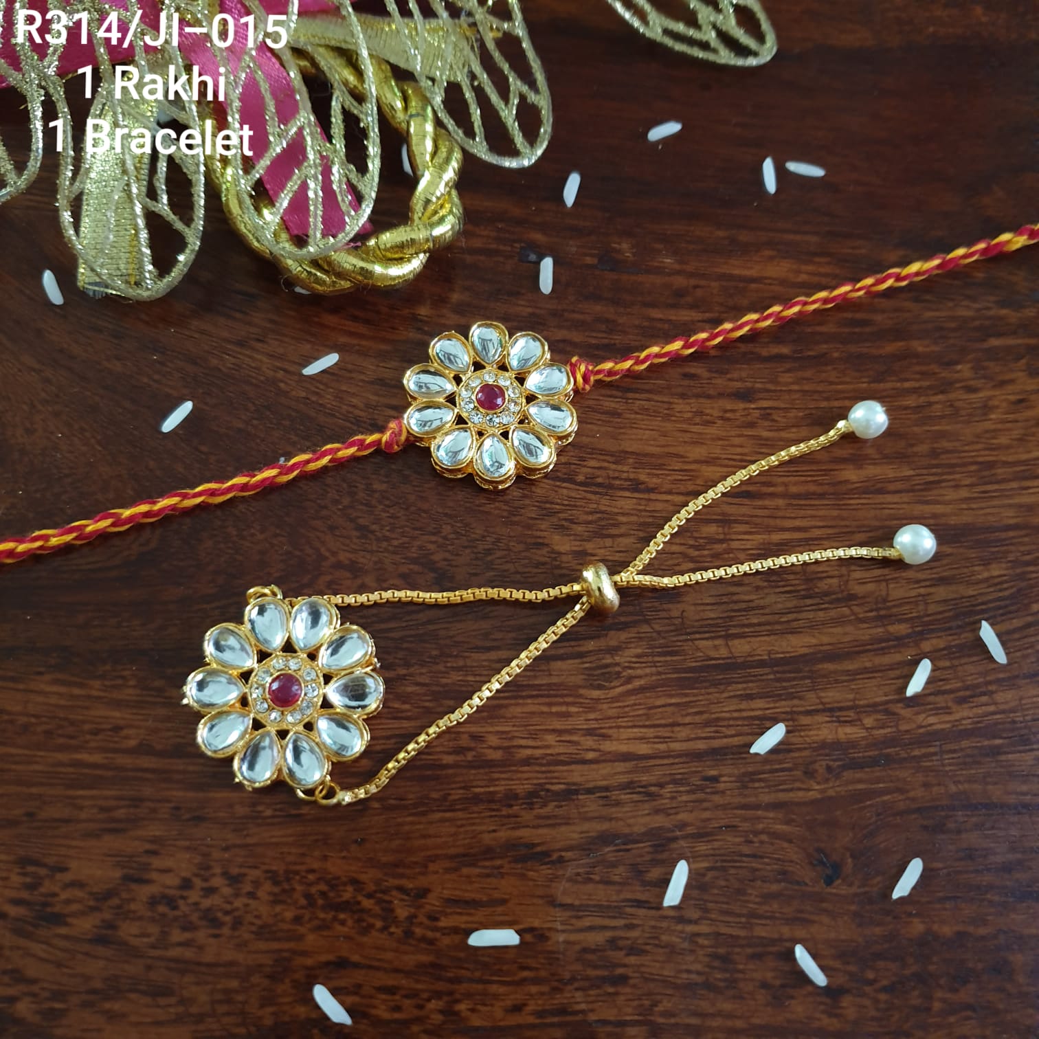 Kundan Rakhi For Bhaiya Bhabhi