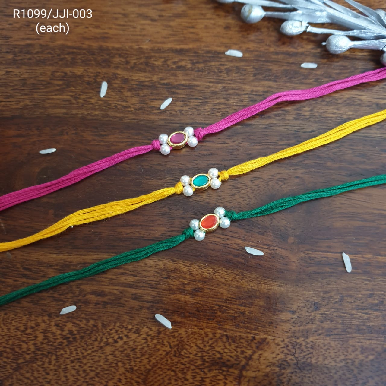 Colorful Kundan Rakhi (Pack Of Three)