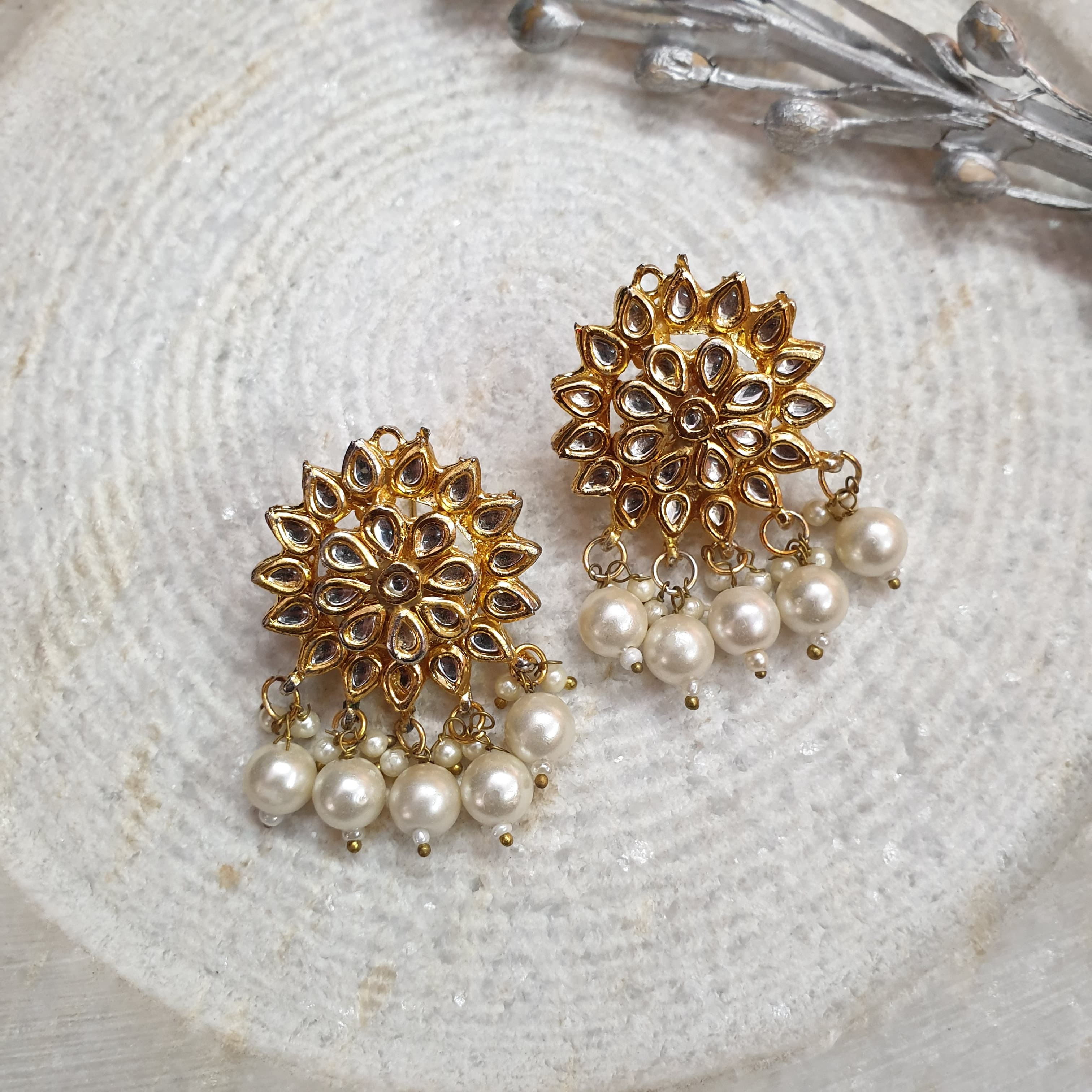 Kundan Pearl Earrings