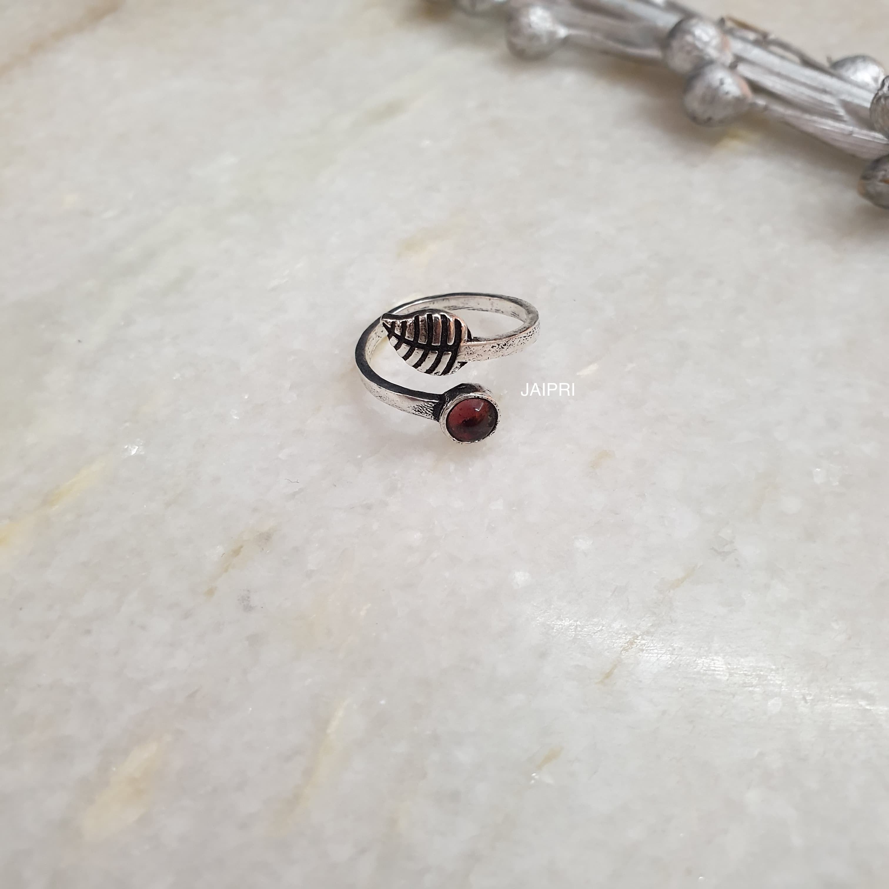 Garnet Stone Adjustable Handmade Ring