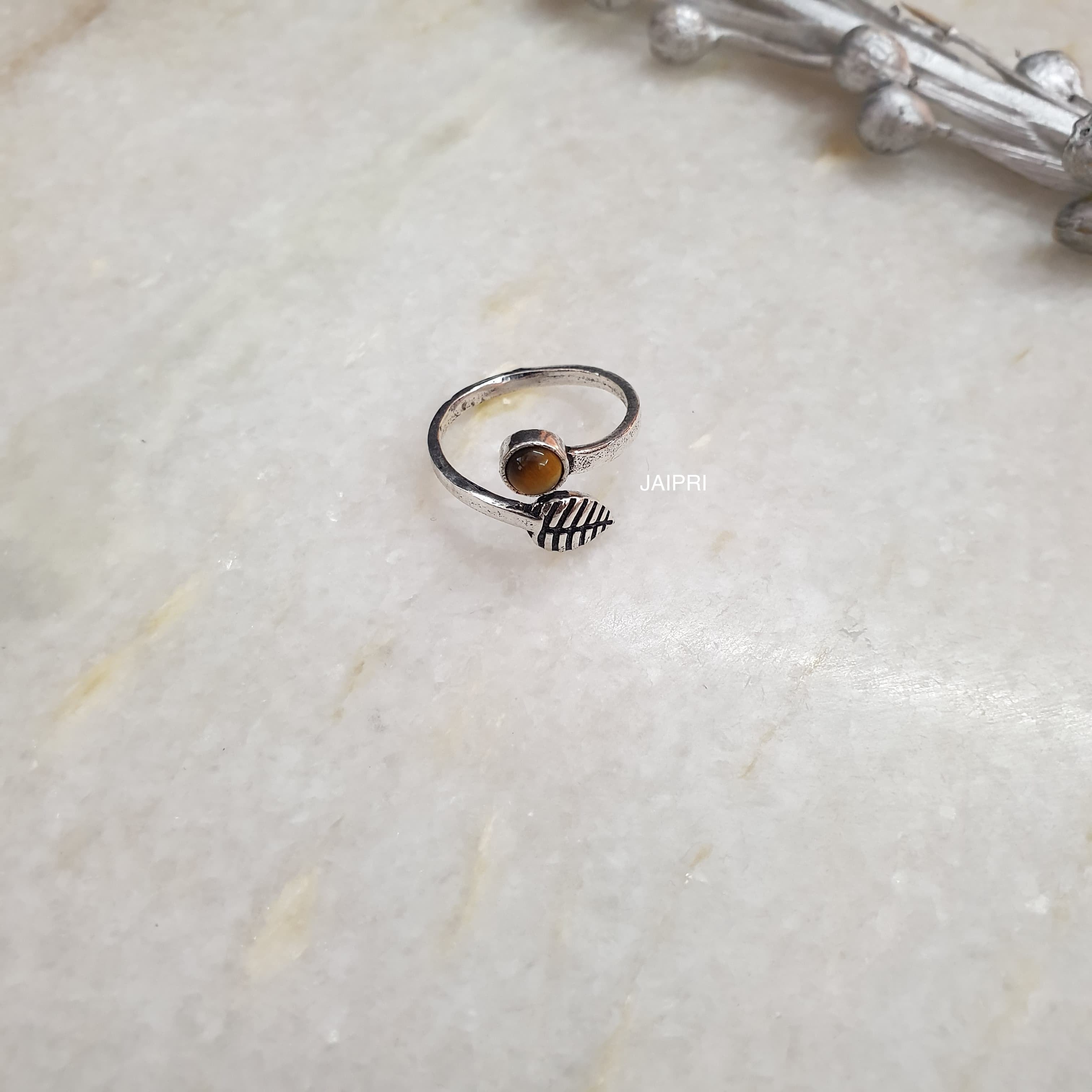 Tiger Eye Stone Adjustable Handmade Ring