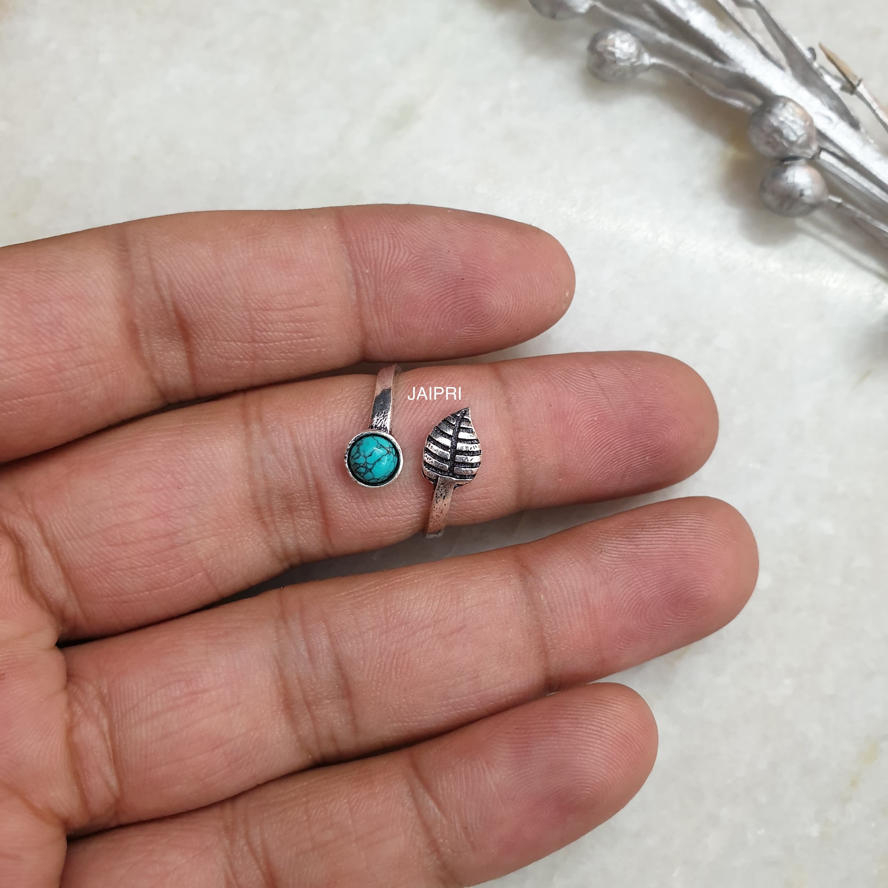 Turquoise Stone Adjustable Handmade Ring