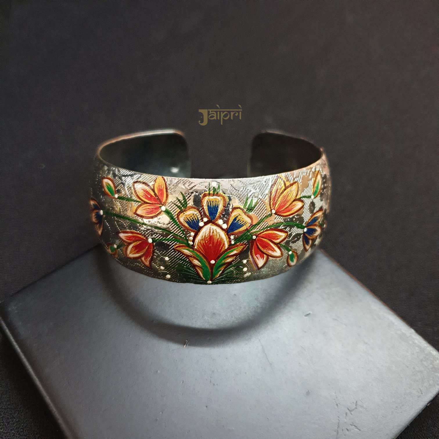 Meenakari floral oxidized Cuff Bangle