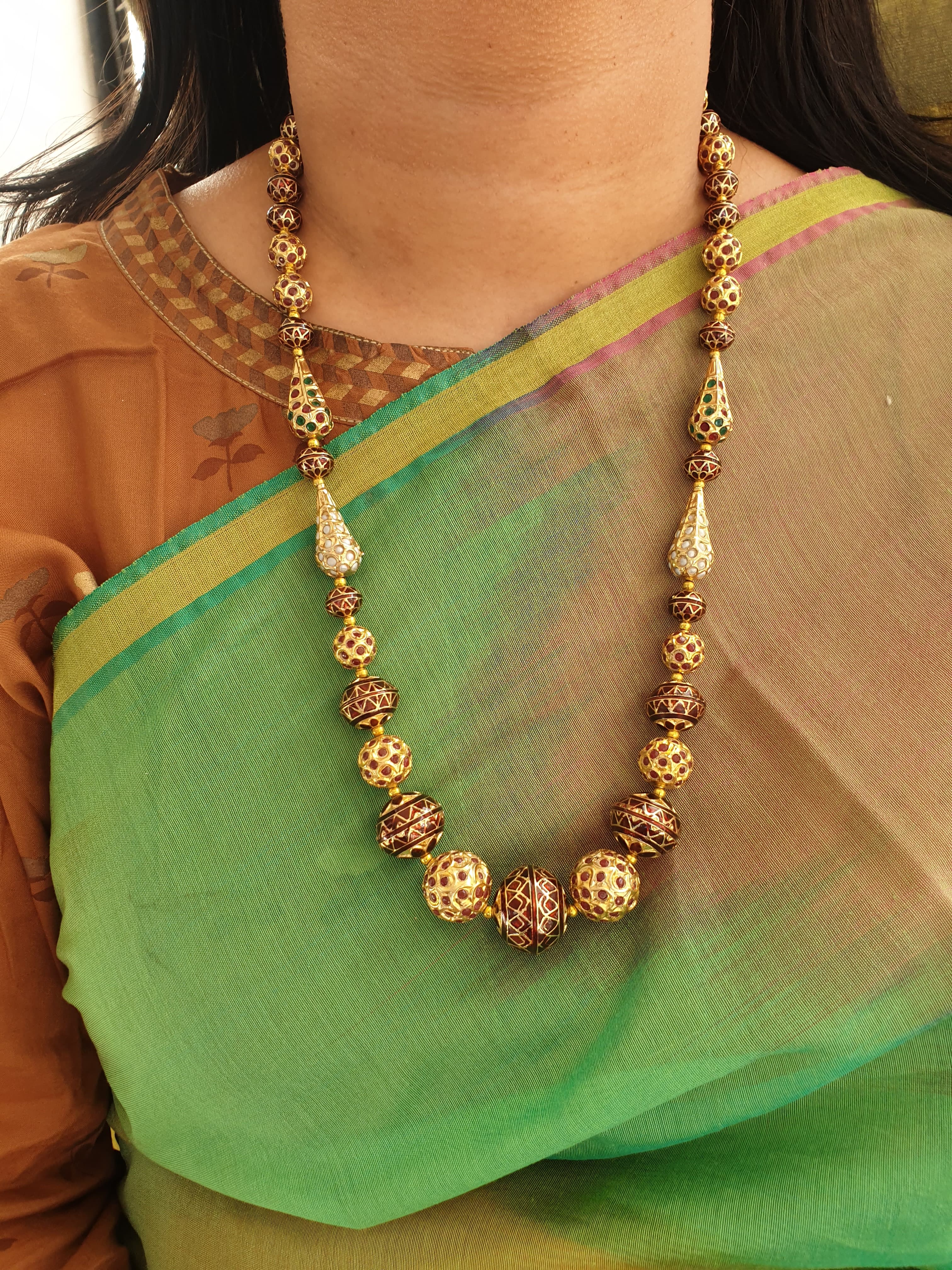 Red Meenakari Jadau Necklace