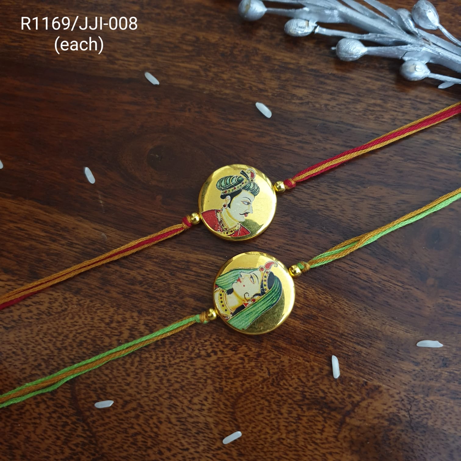 Printed King Queen Rakhi For Bhaiya Bhabhi ( Pack Of Two)