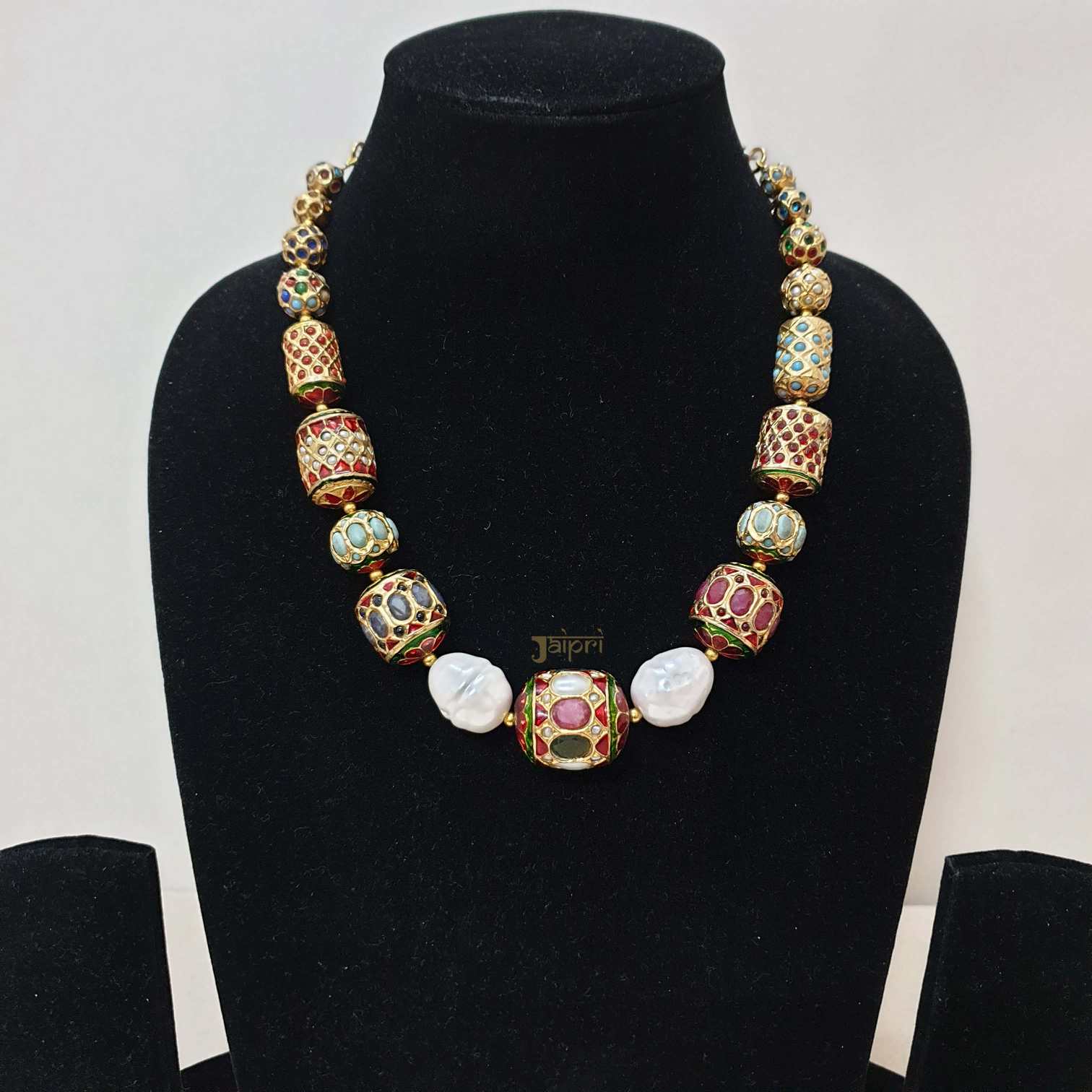 Pearl & Meenakari Stone Necklace