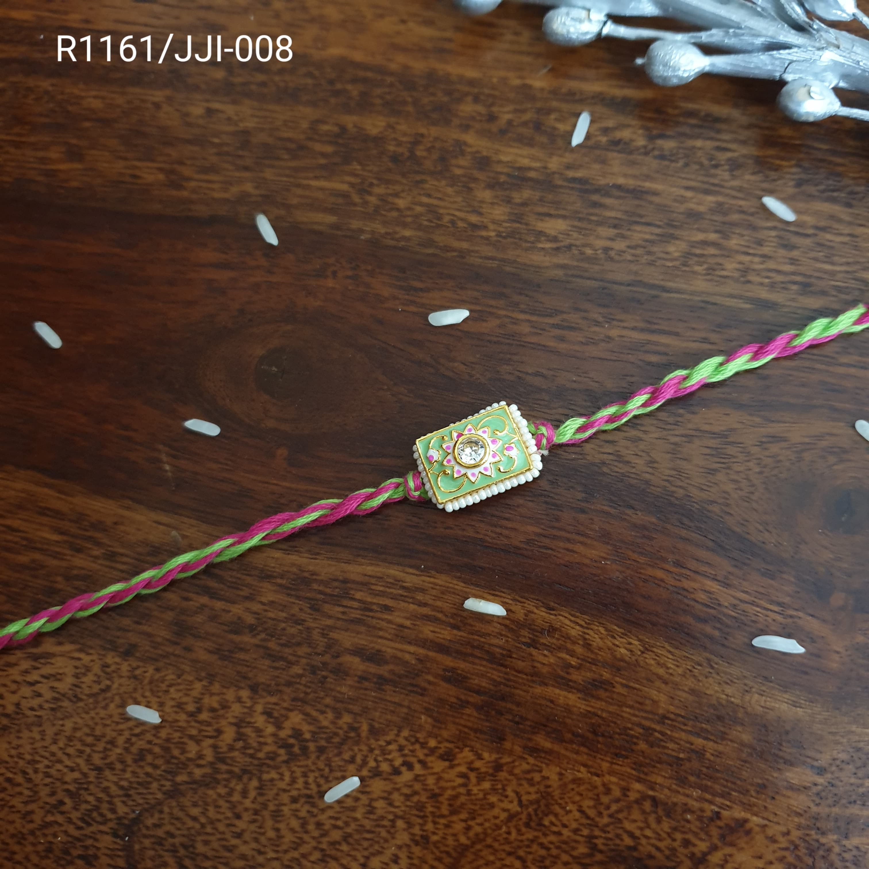 Mint Green Meenakari Rakhi For Rakshabandhan