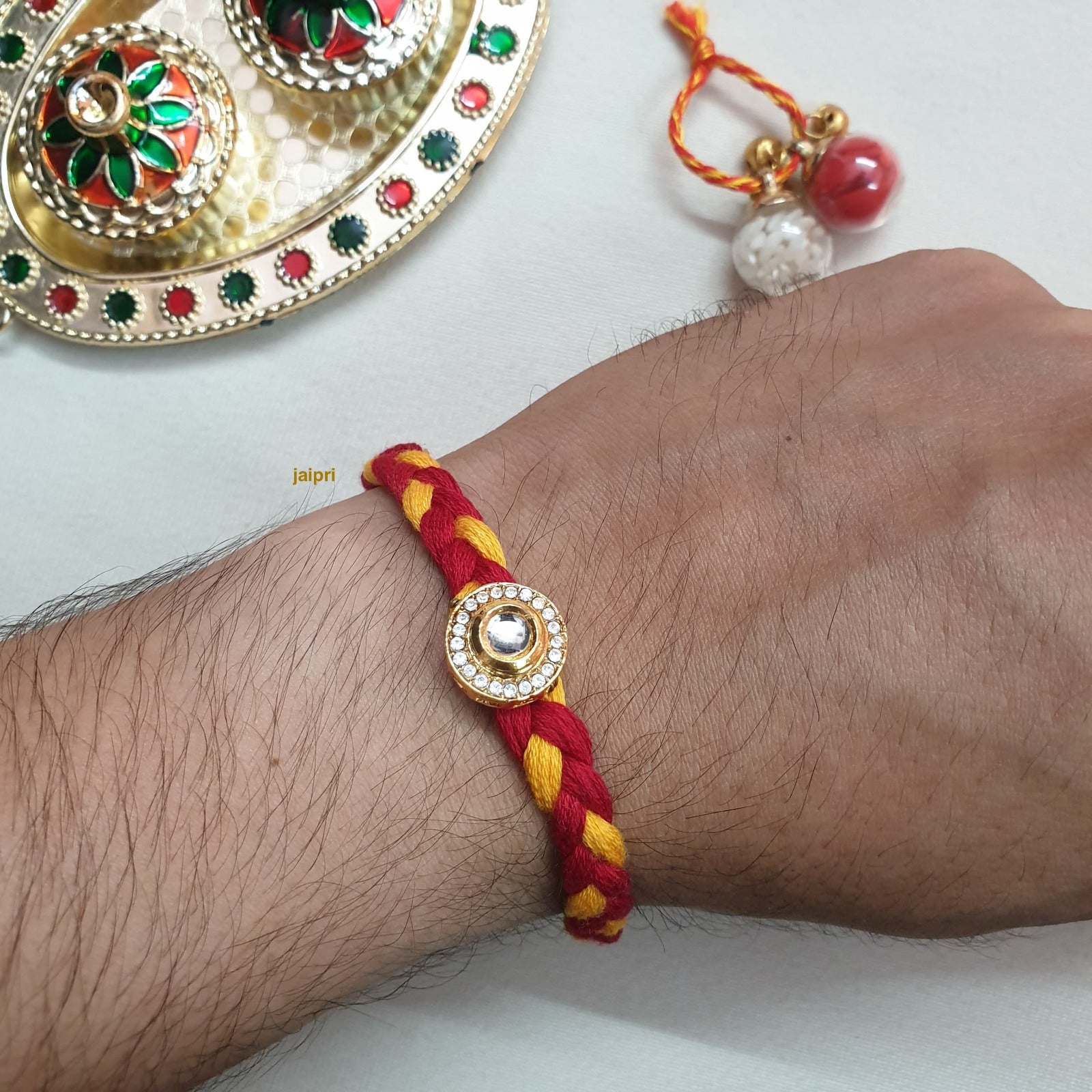 Kundan Mauli Braided Rakhi