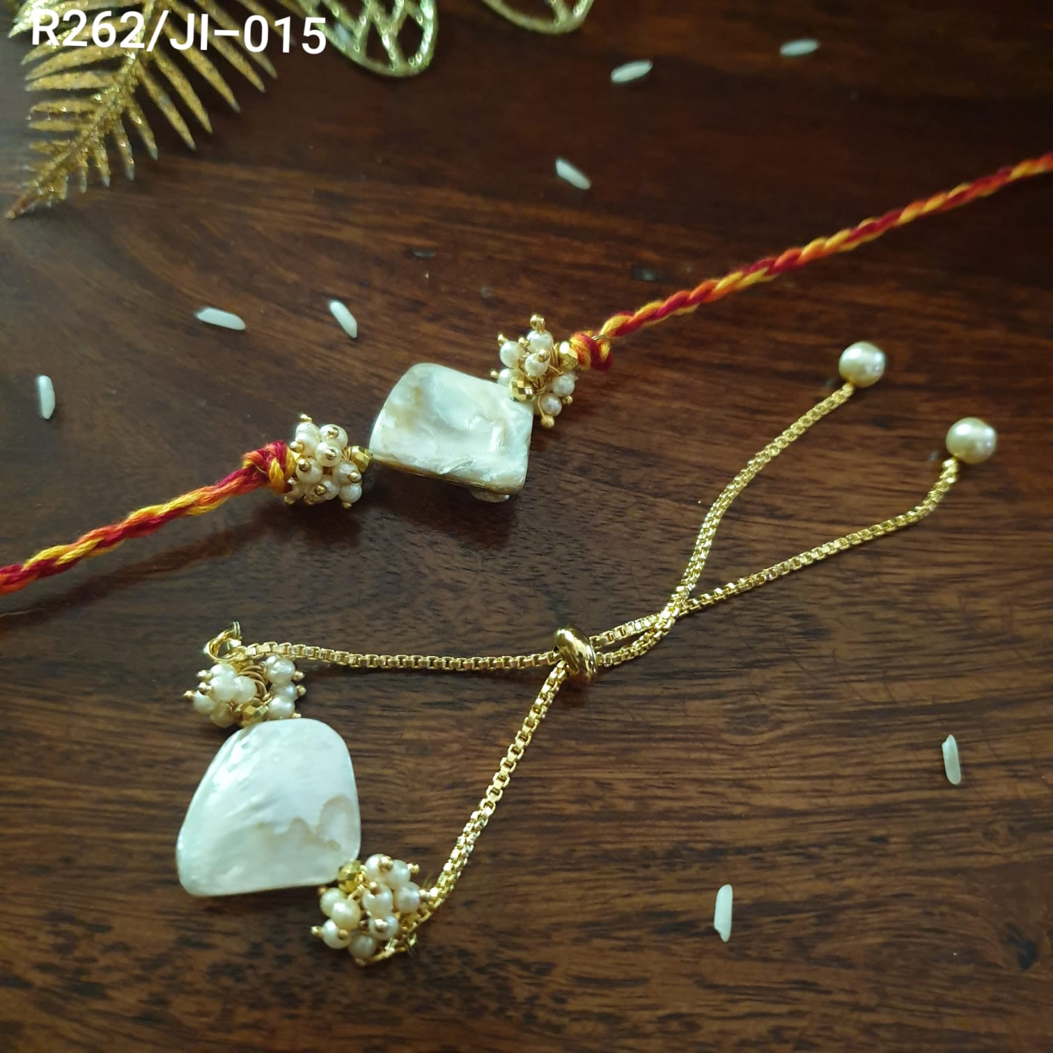 Mother of Pearl Couple Rakhi