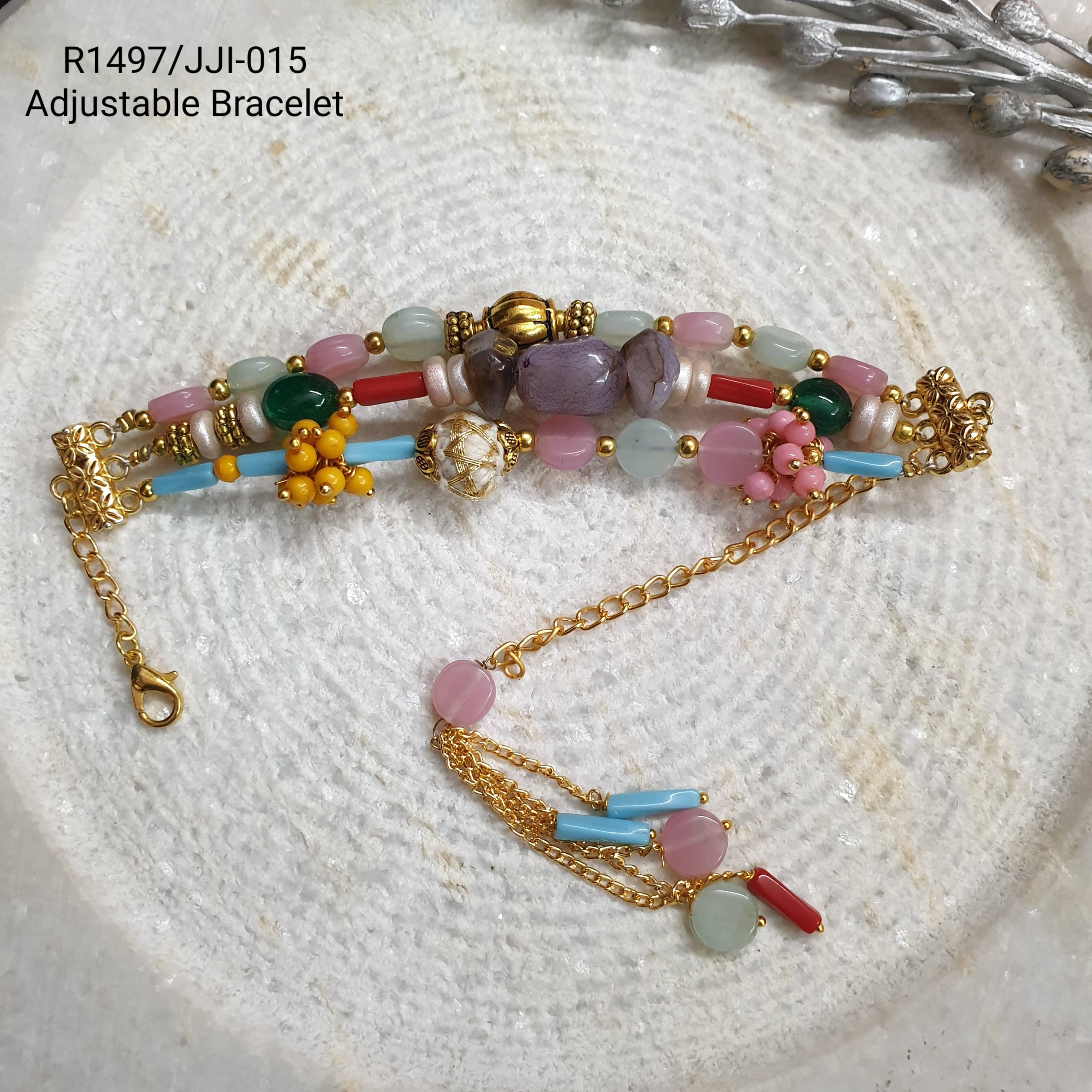 Multi Stone Beaded Rakhi For Brother