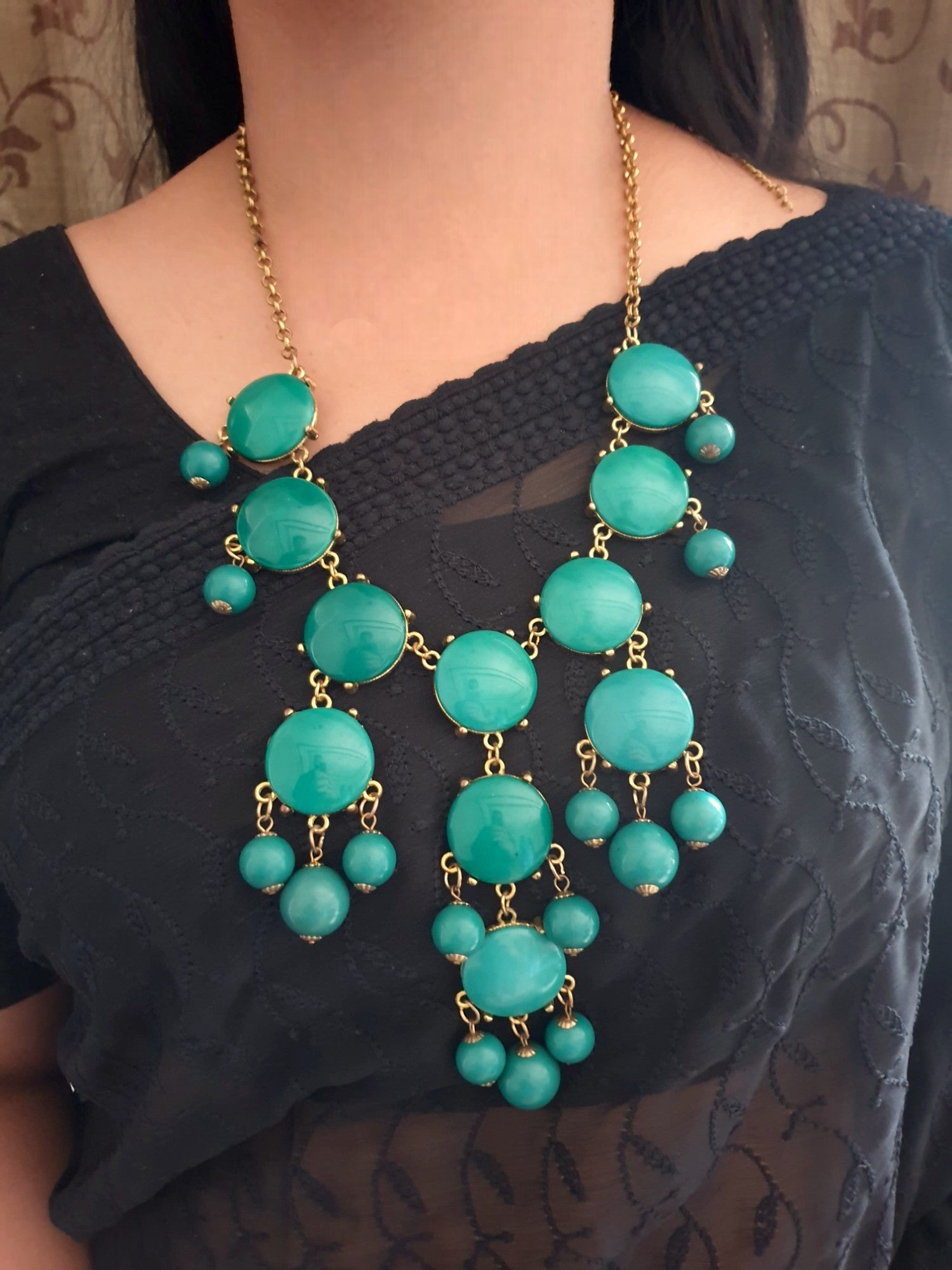Designer Sea Green Fancy Beads Necklace