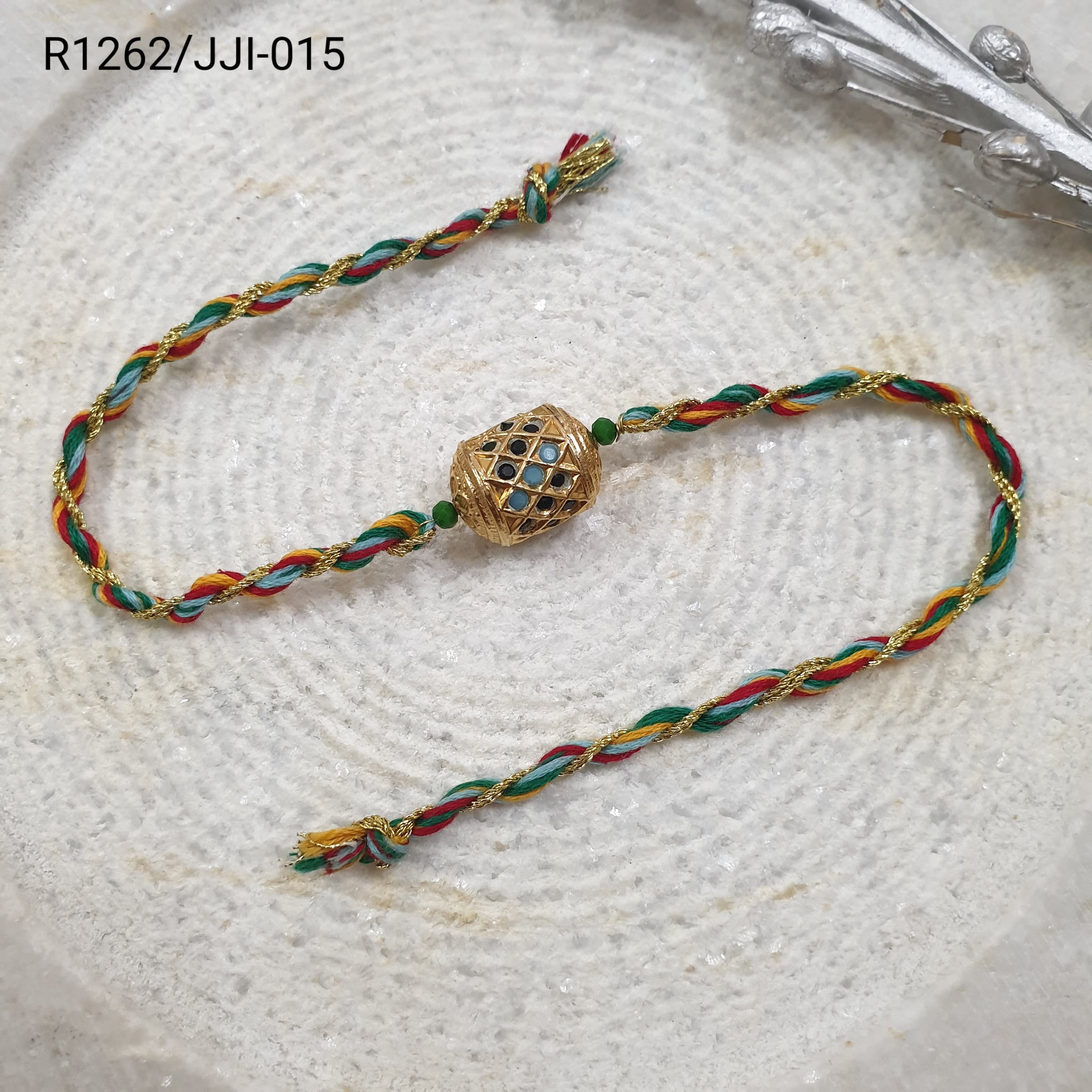Navratana Jadau Stone Rakhi