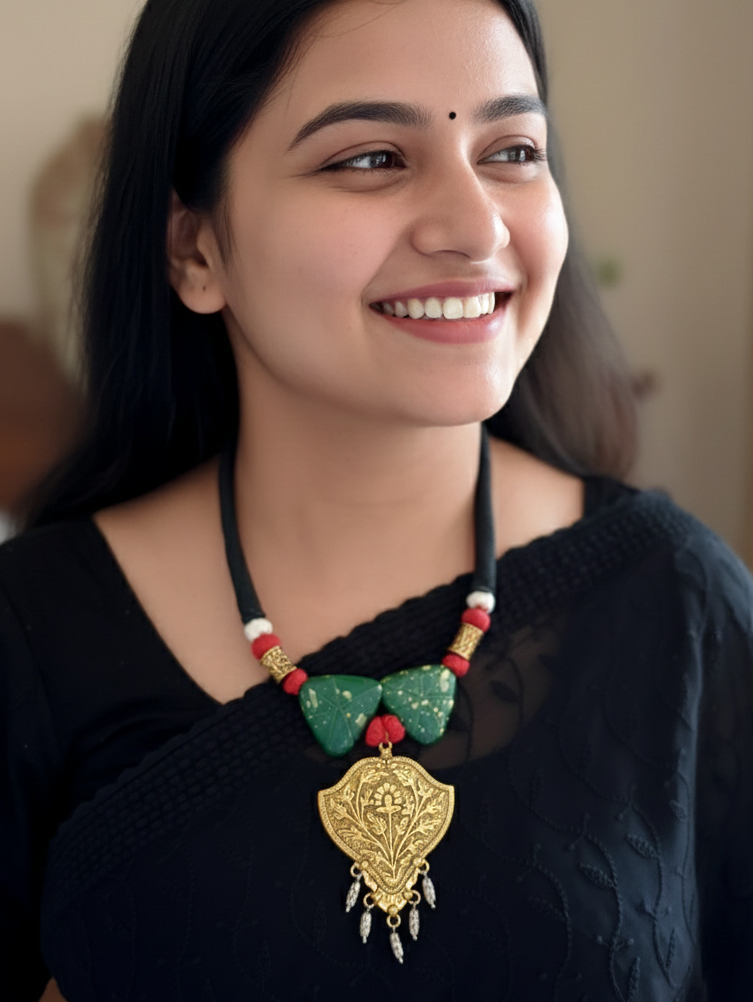 Antique Tone Beaded Necklace Set