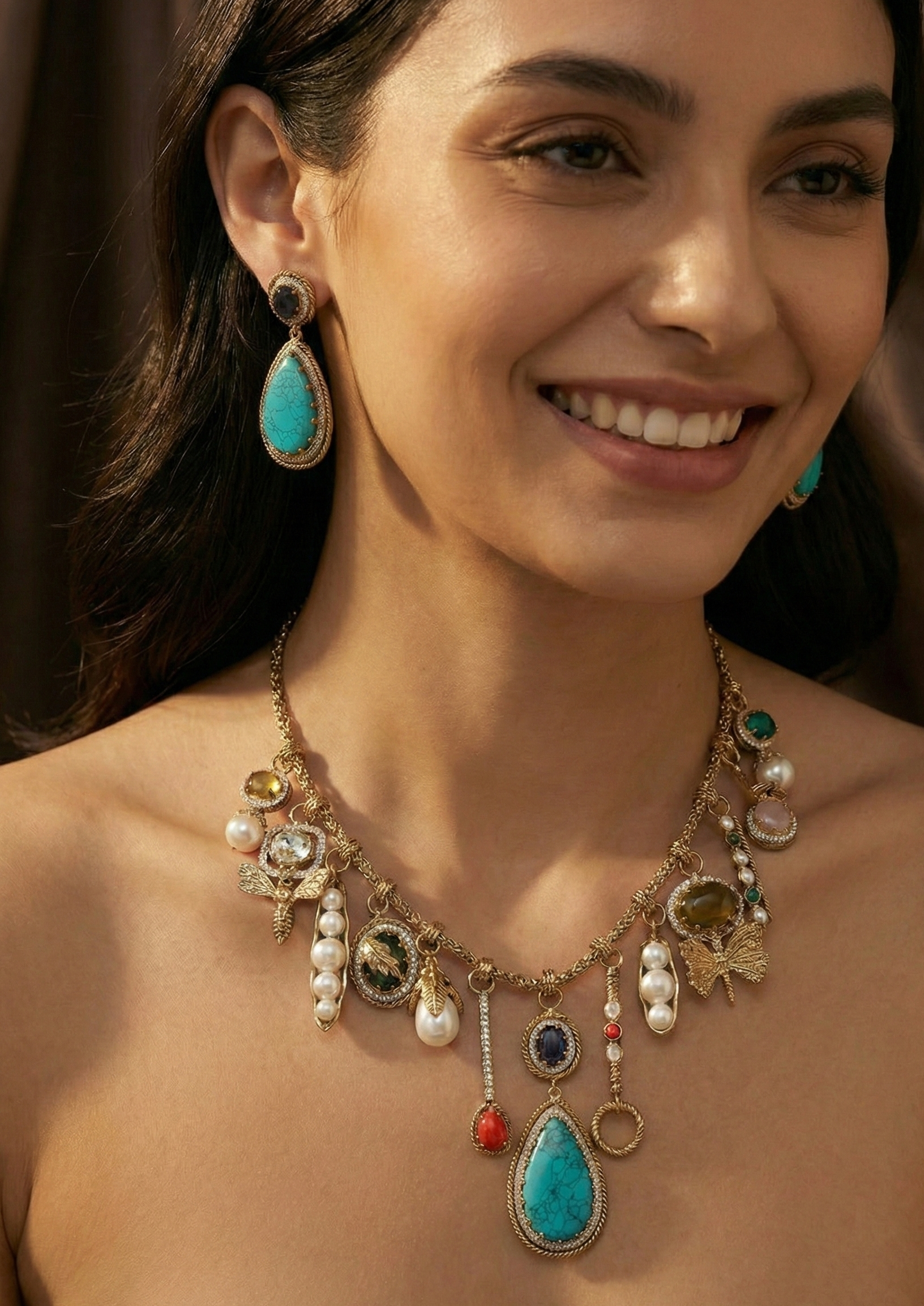 Turquoise Stone Kundan Sabyasachi Inspired Necklace Set