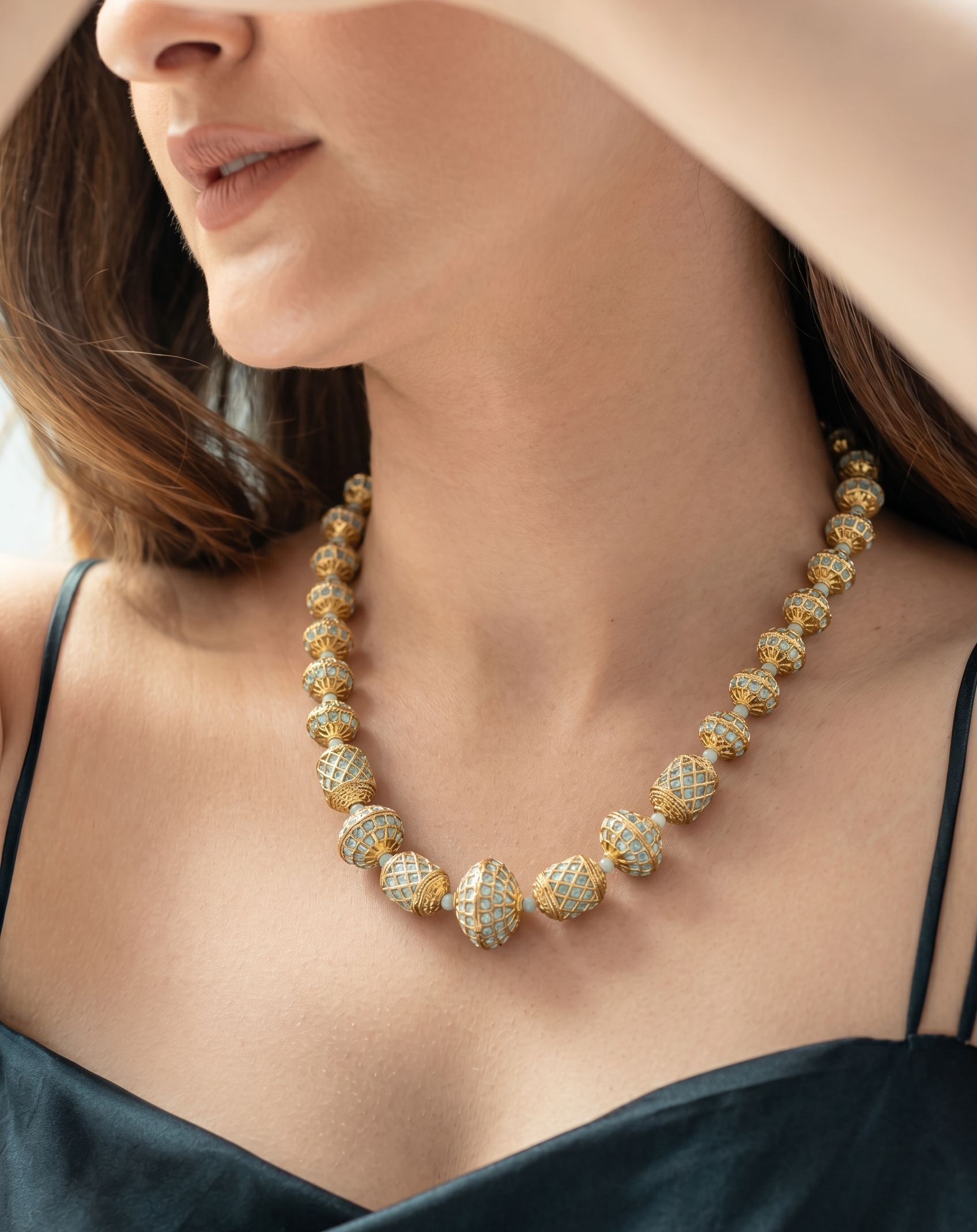 Turquoise Jadau Beads Necklace