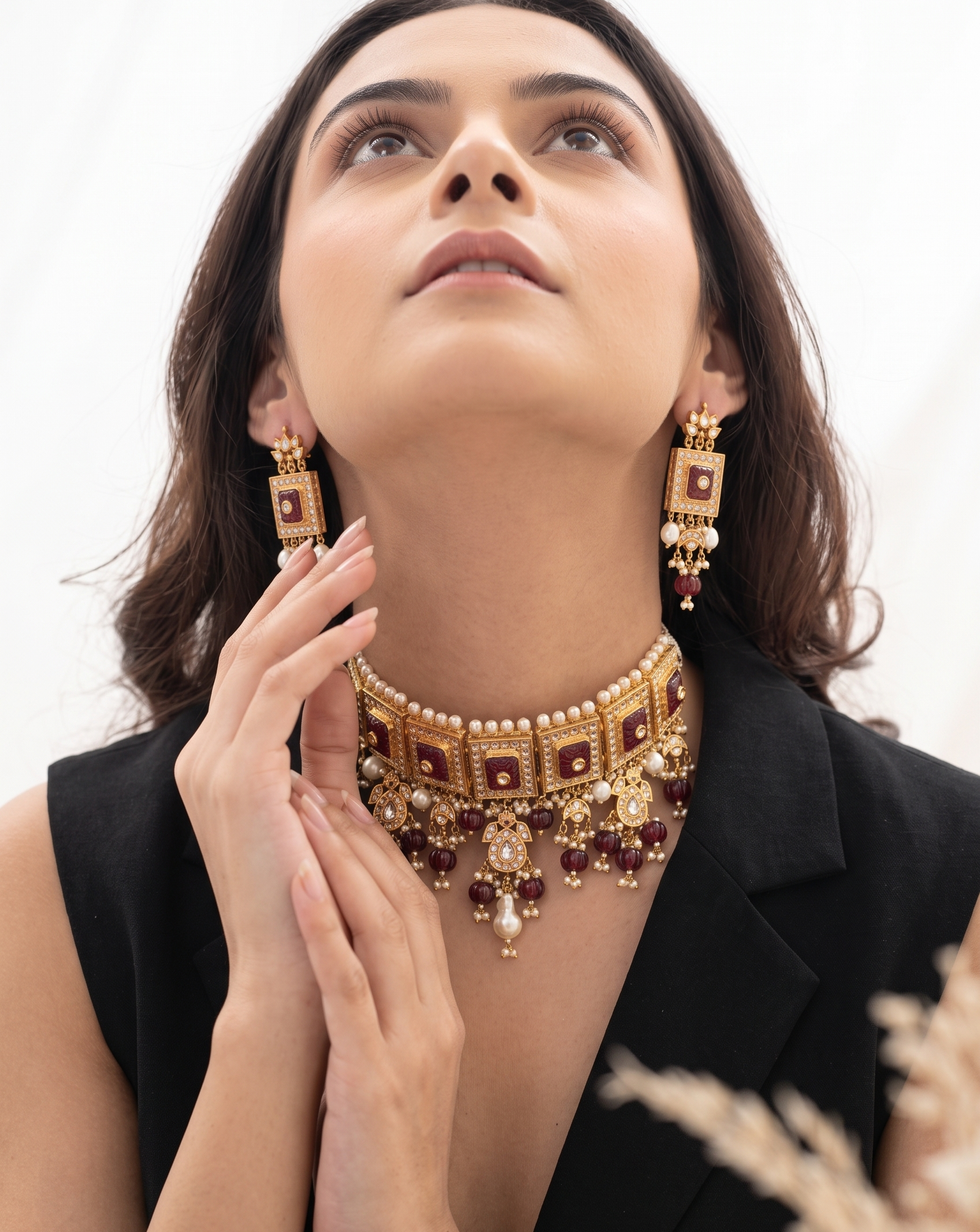 Jenny Red Stone Kundan Choker Necklace
