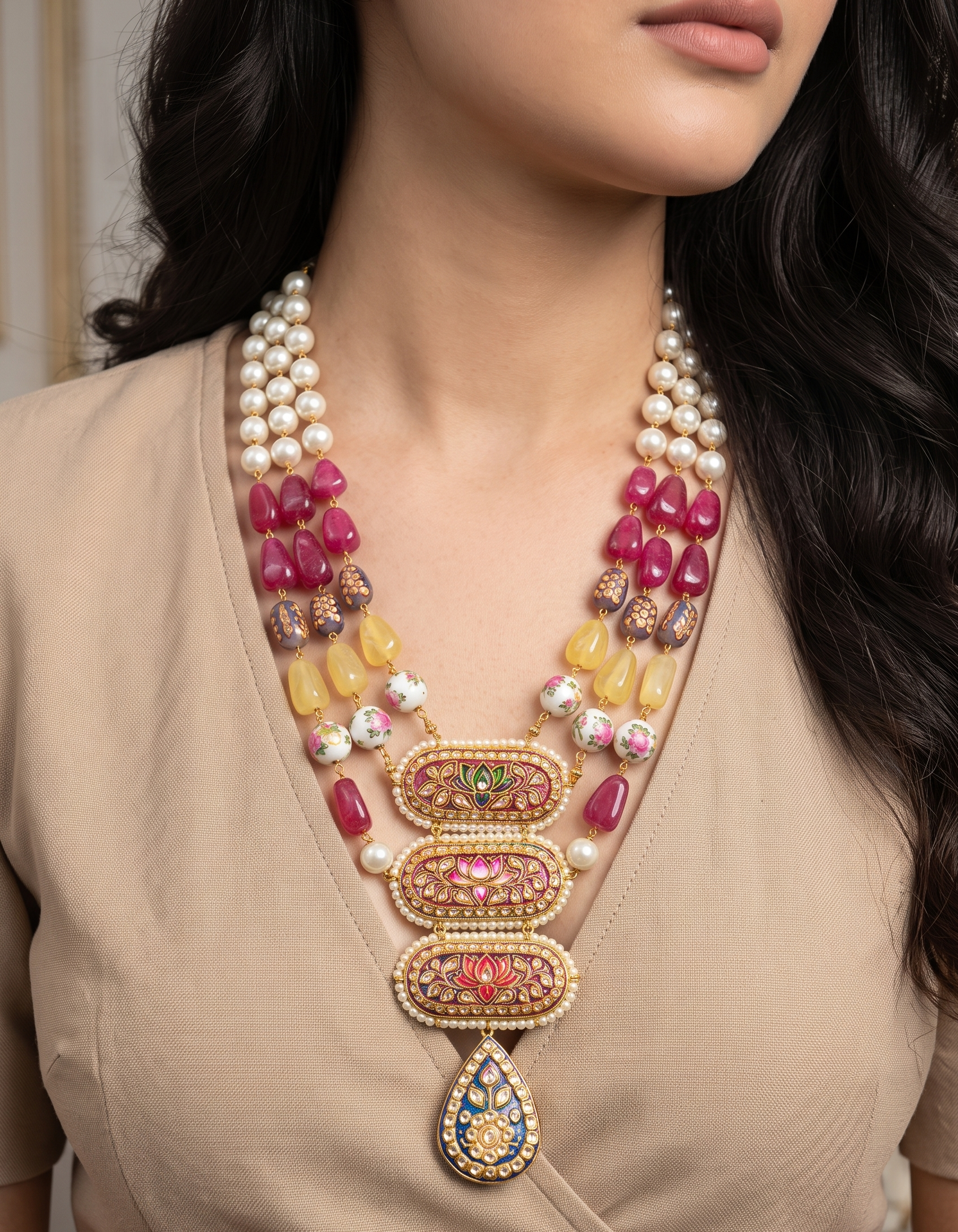 Tripti Tanjore Designer Pendant Necklace