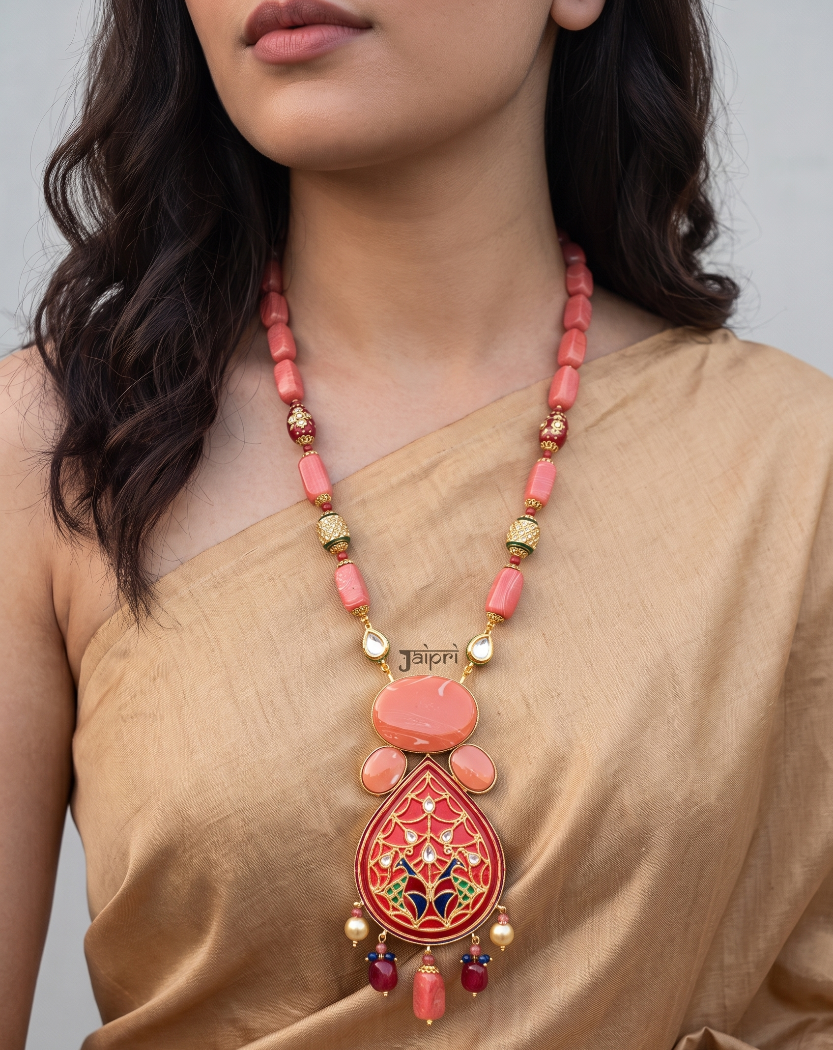 Rahika Peach Pendant Necklace