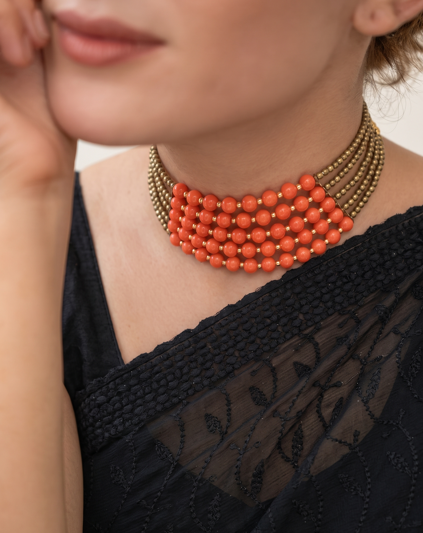 Eva Orange Choker Necklace