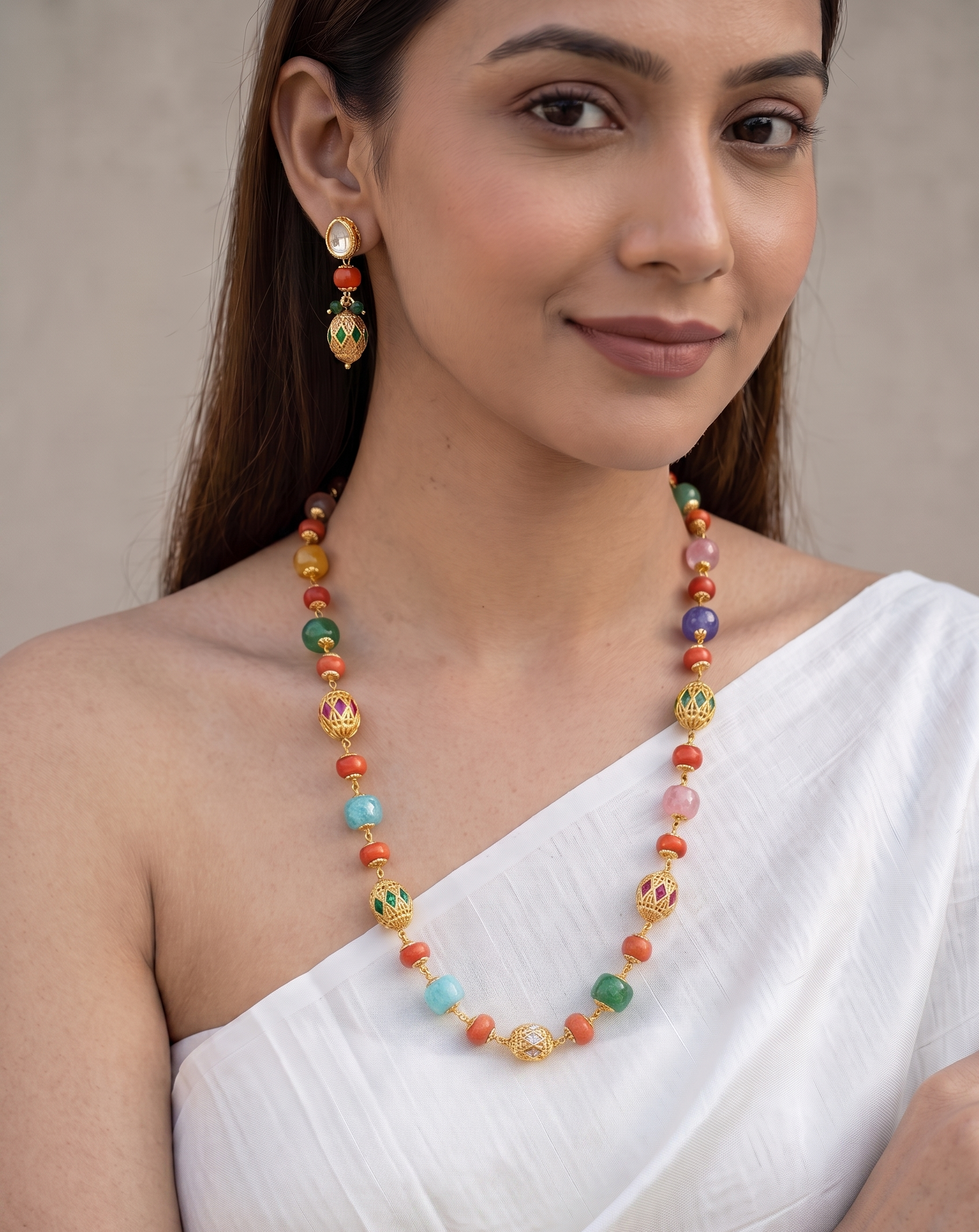 Laura Multi Stone Necklace Mala