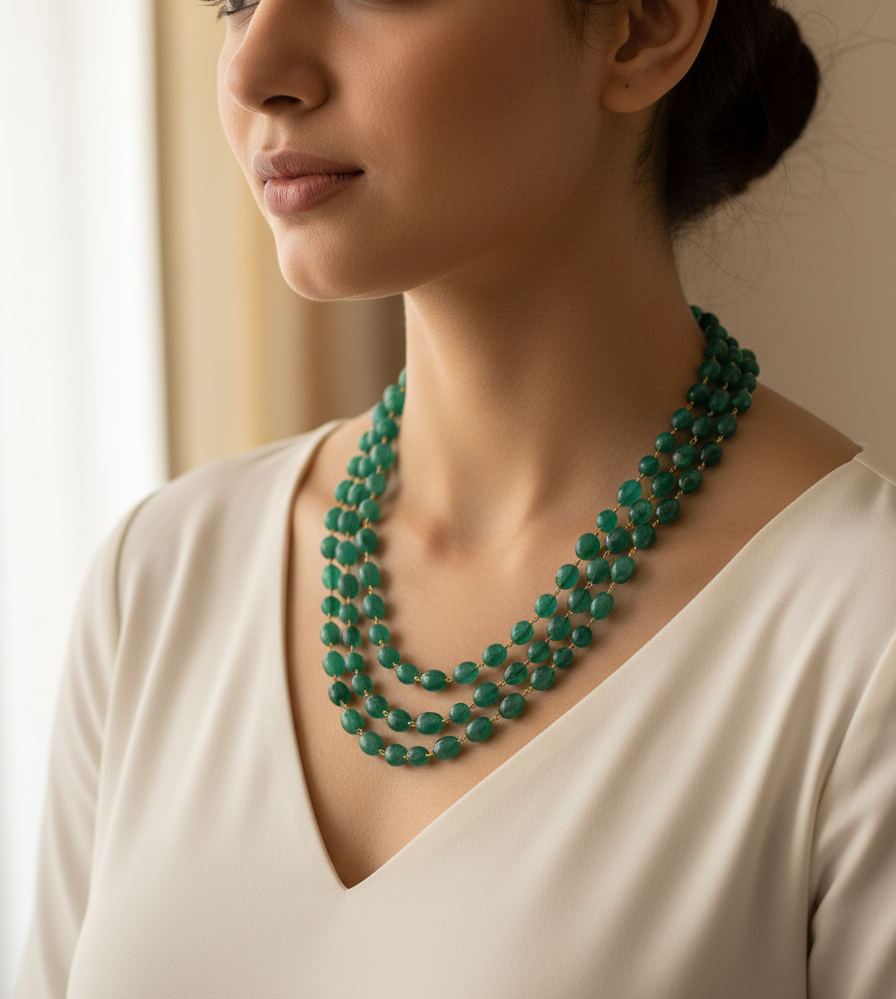 Emerald Green Beaded Necklace