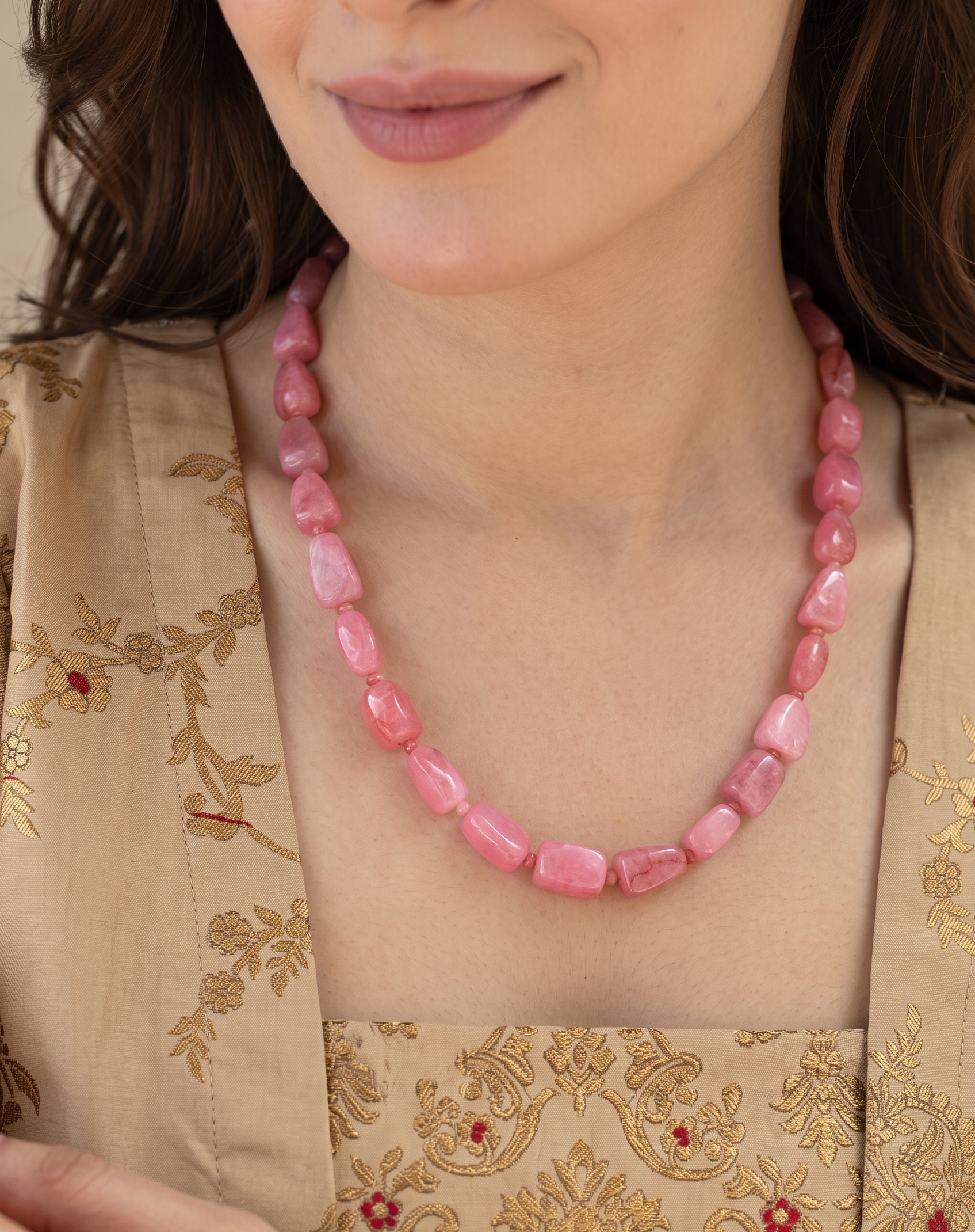 Anaya Pink Stone Necklace
