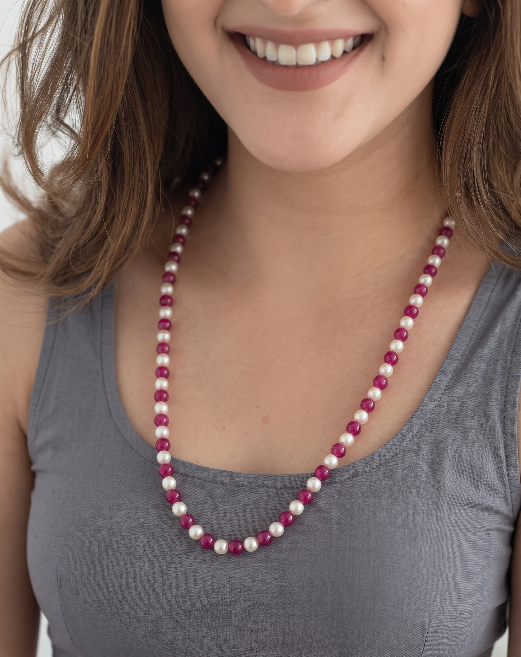 Ikra Purple Stone Necklace Mala