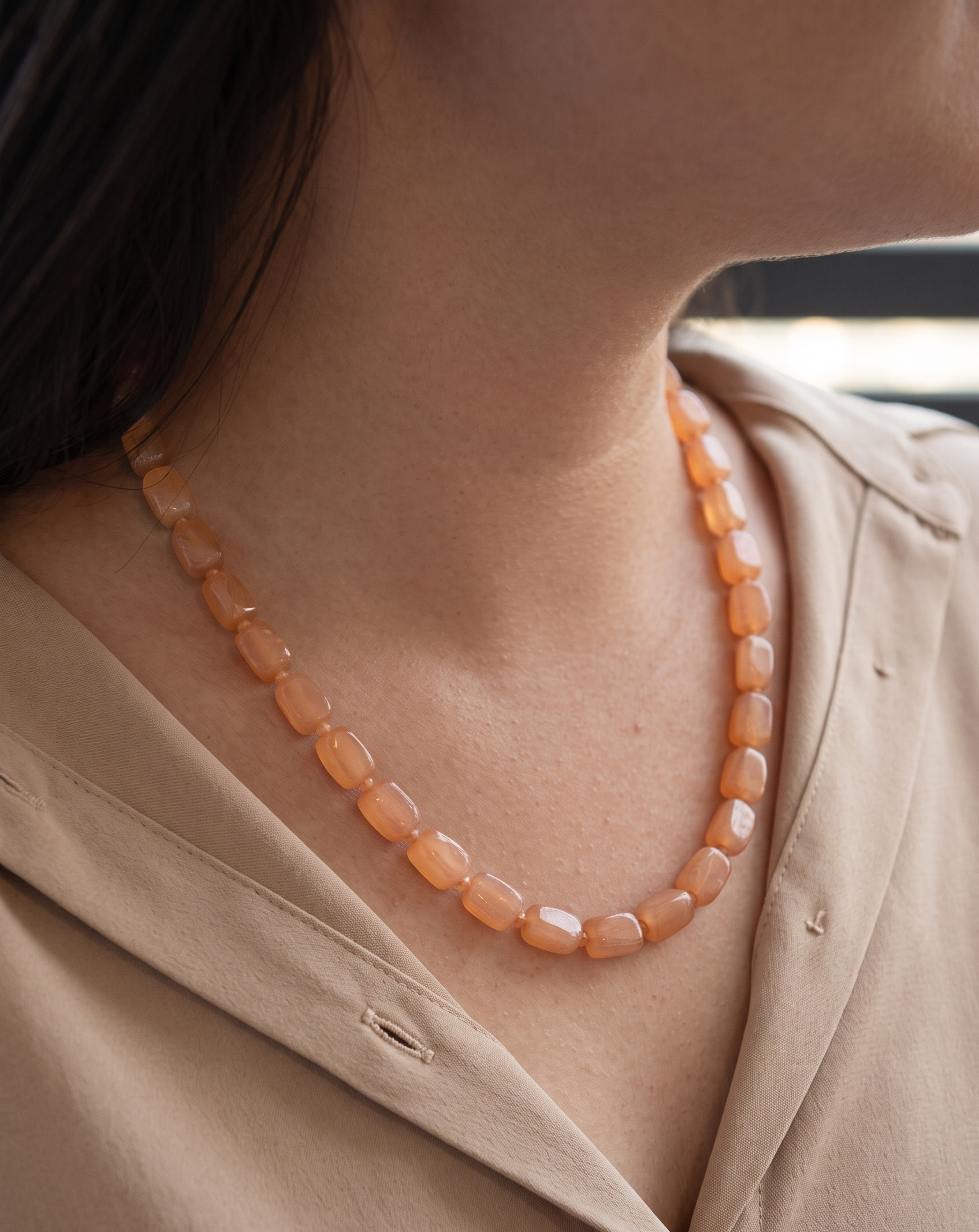 Sahiba Brown Stone Necklace Mala