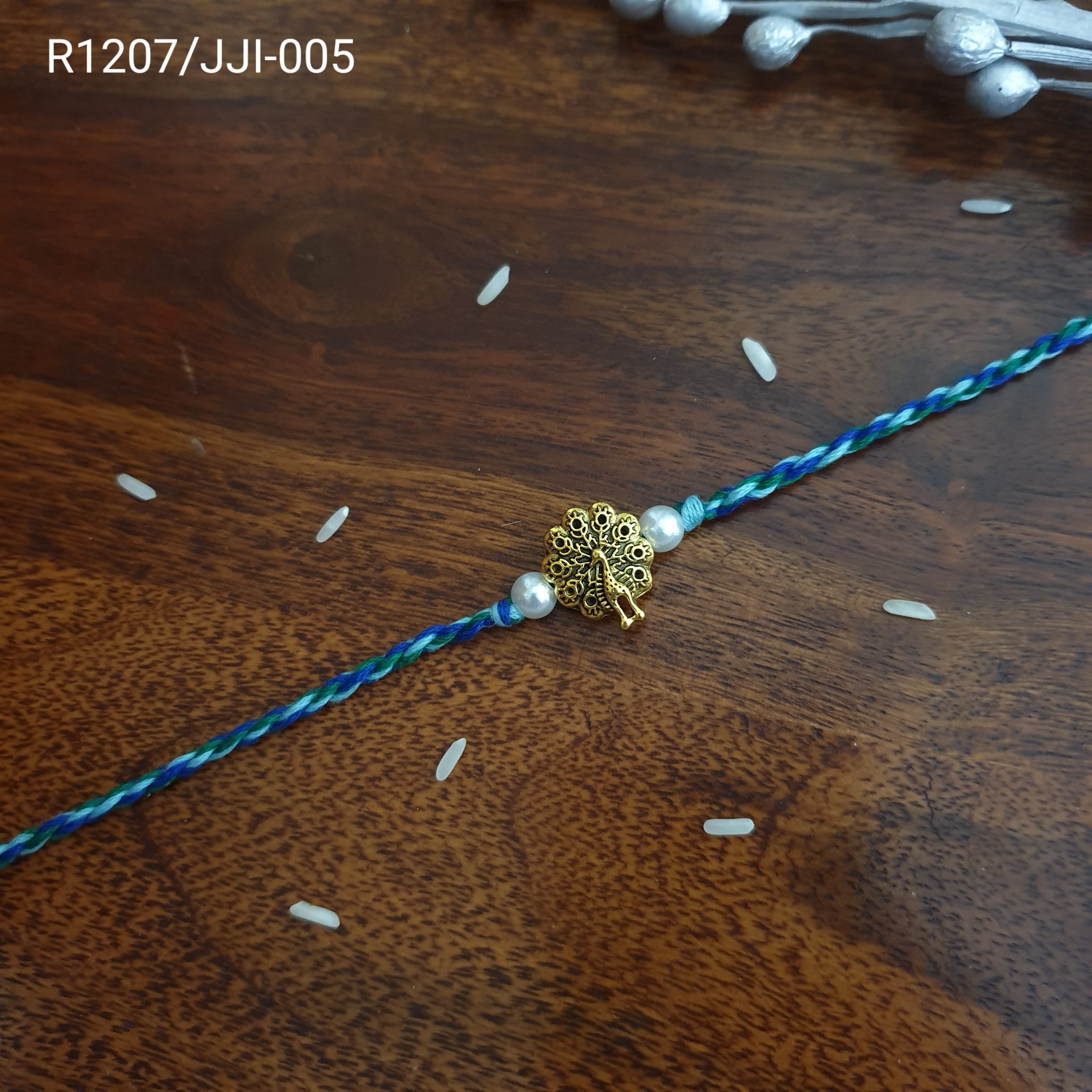 Gold Tone Peacock Rakhi