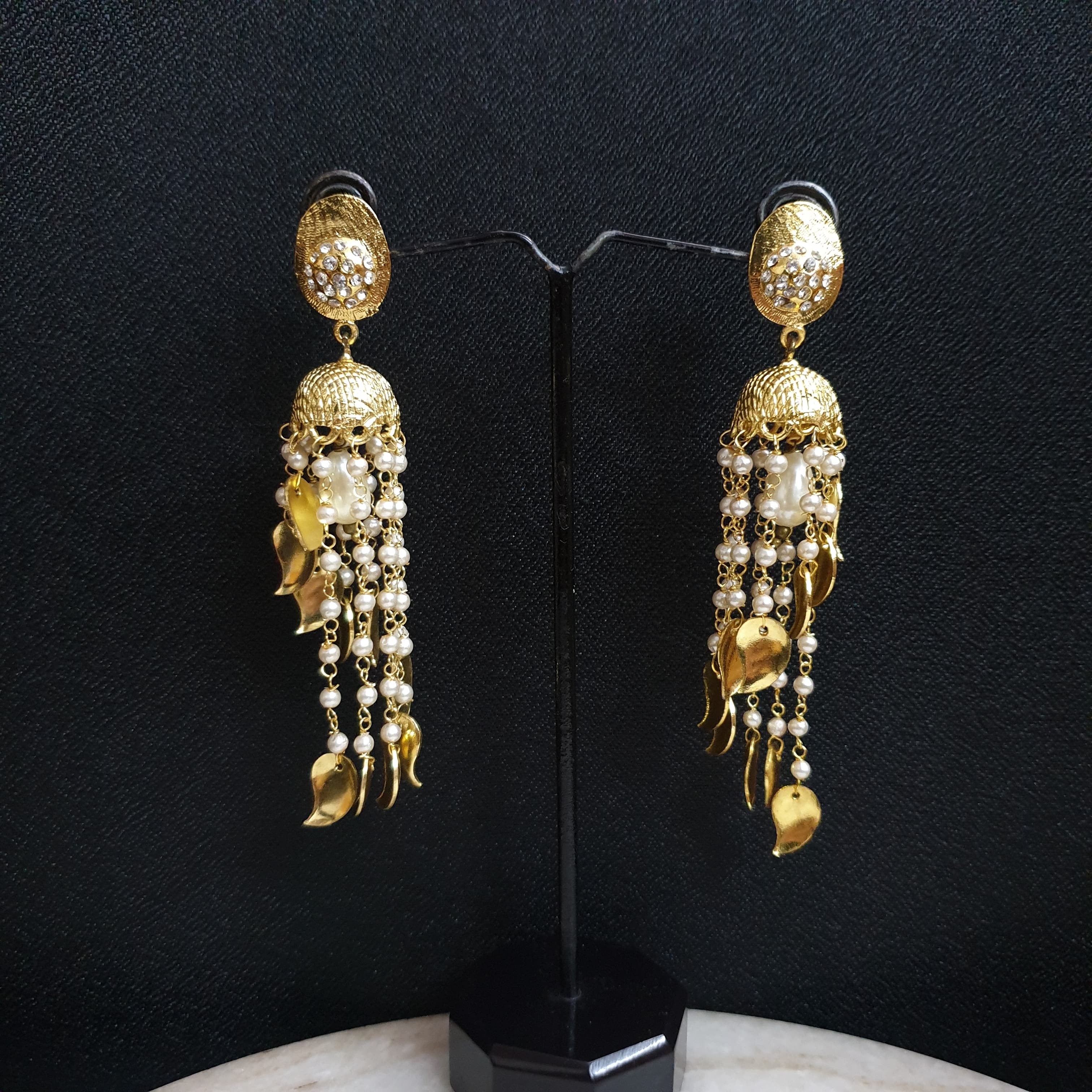 Jadau Pearl Beaded Jhumki