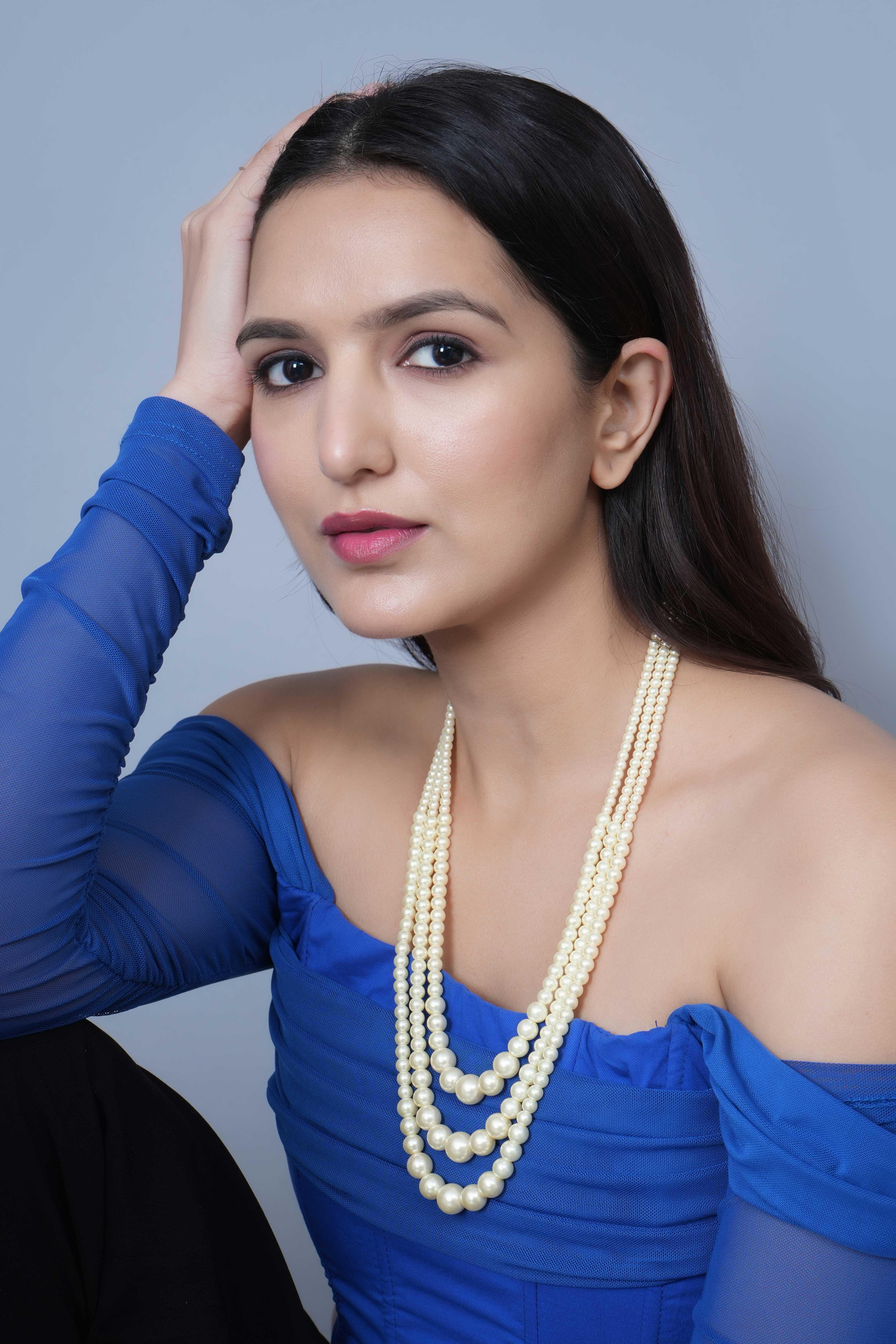 Three Layered Premium Pearl Beads Necklace