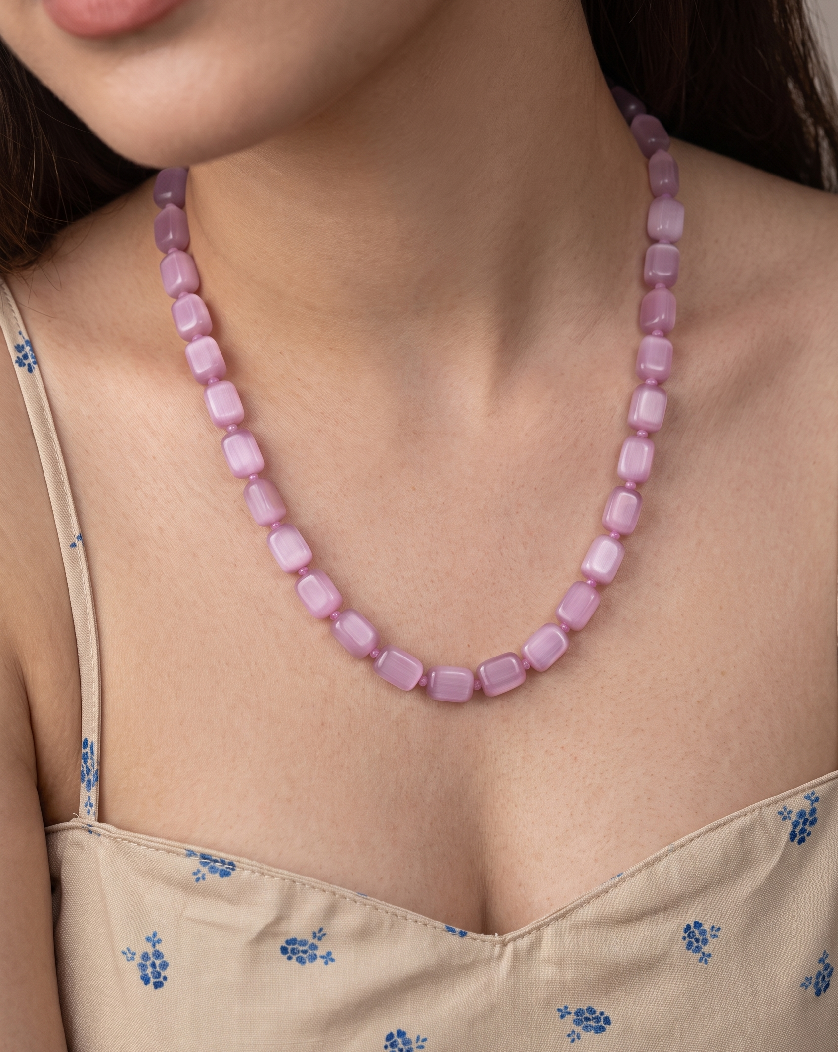 Arvi Pink Stone Necklace Mala