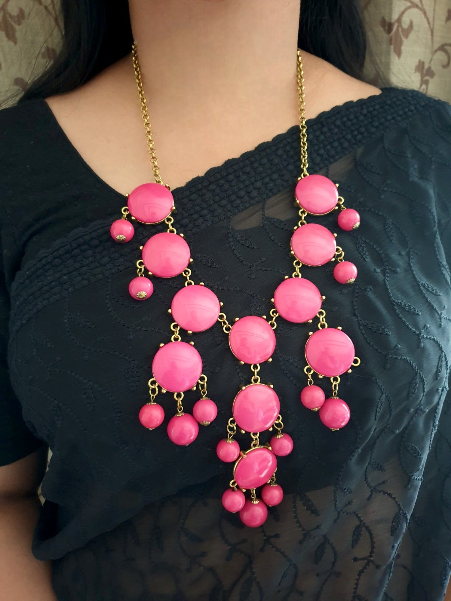 Designer Pink Fancy Beads Necklace