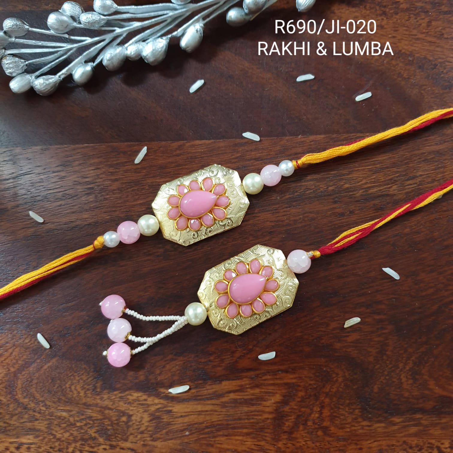 Pink Pacchi Bhaiya Bhabhi Rakhi Set