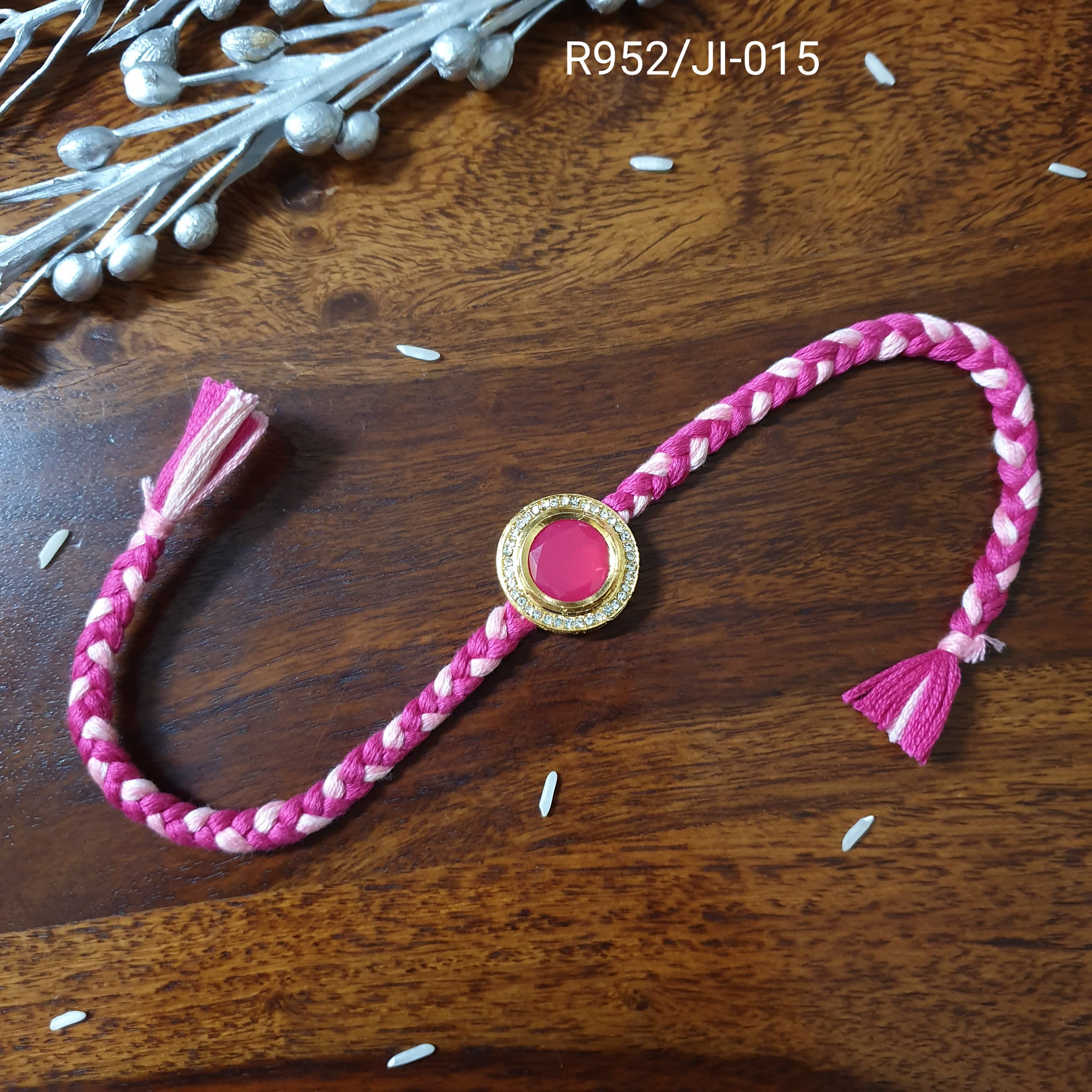 Pink Sone Braided Rakhi