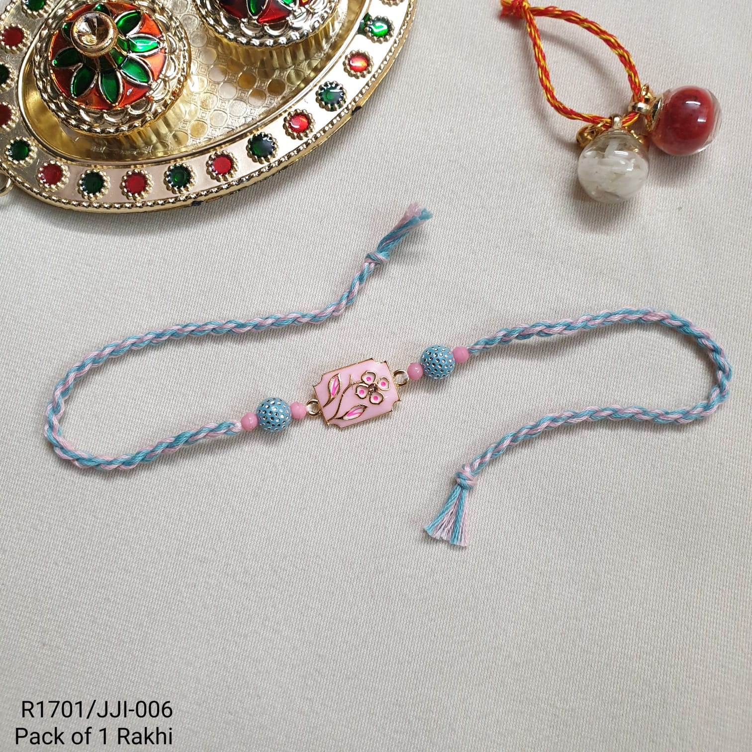 Blue Pink Rakhi For Brother