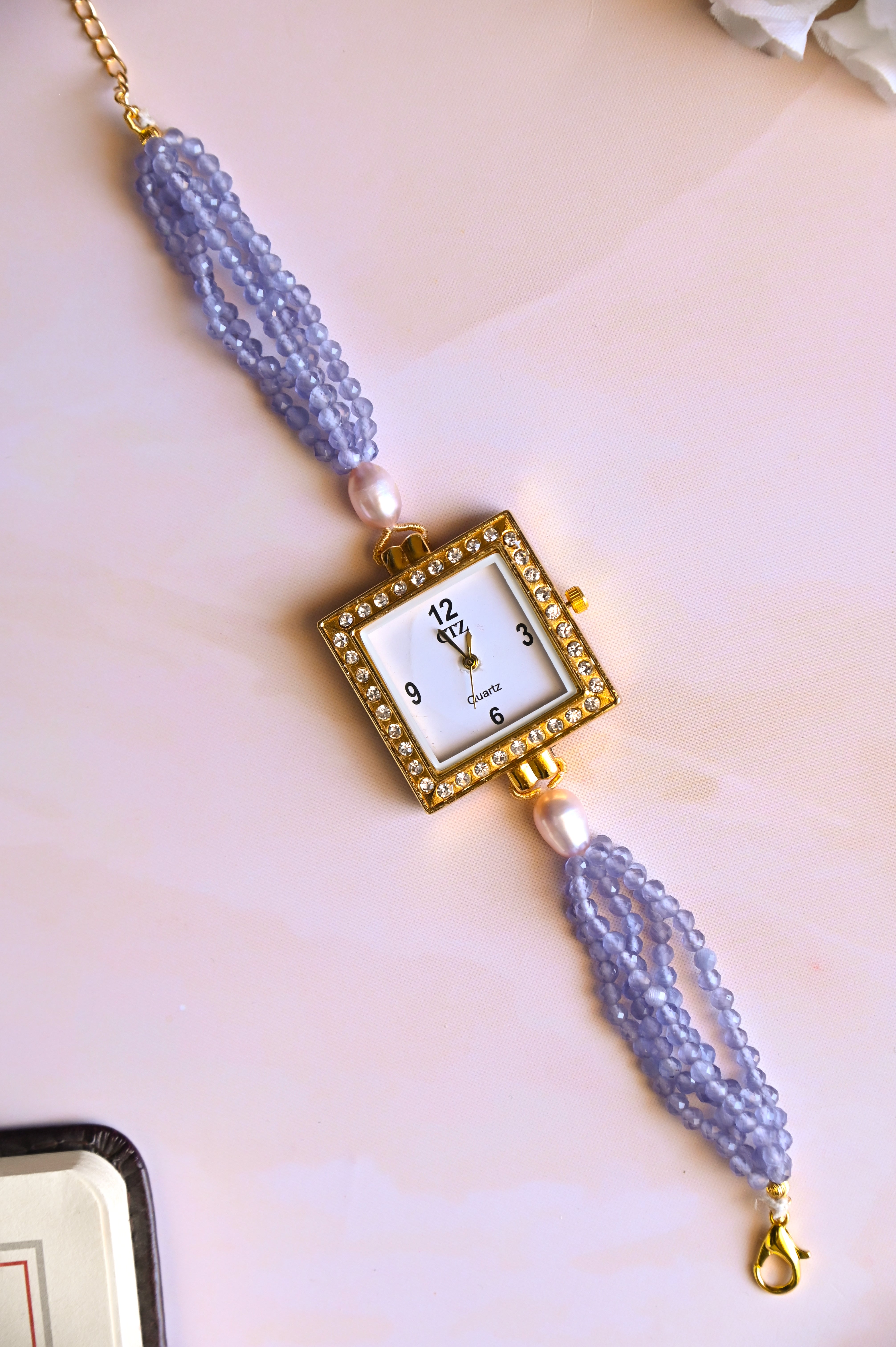 Light Purple Beaded Wrist Watch