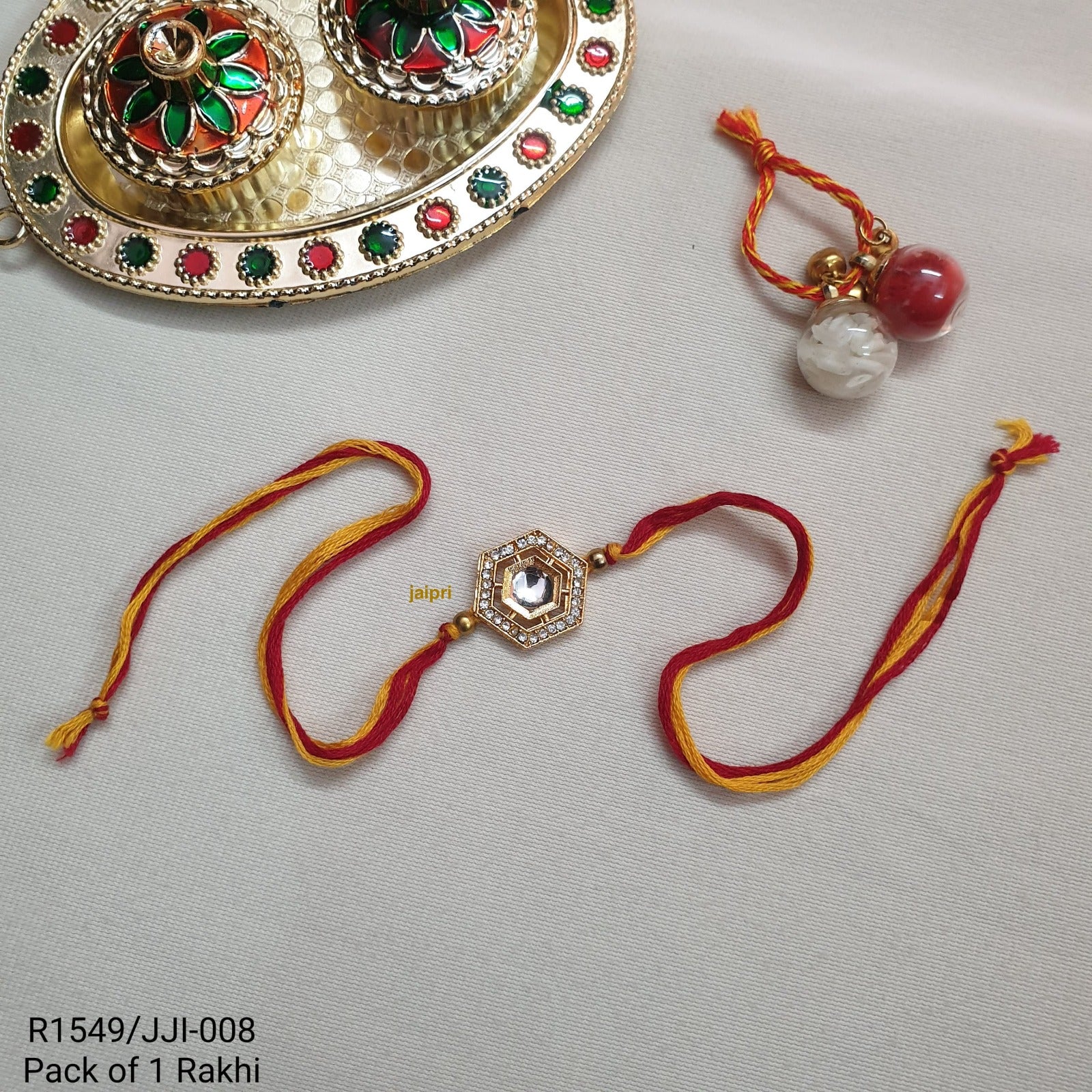 Kundan Polki AD Stone Rakhi