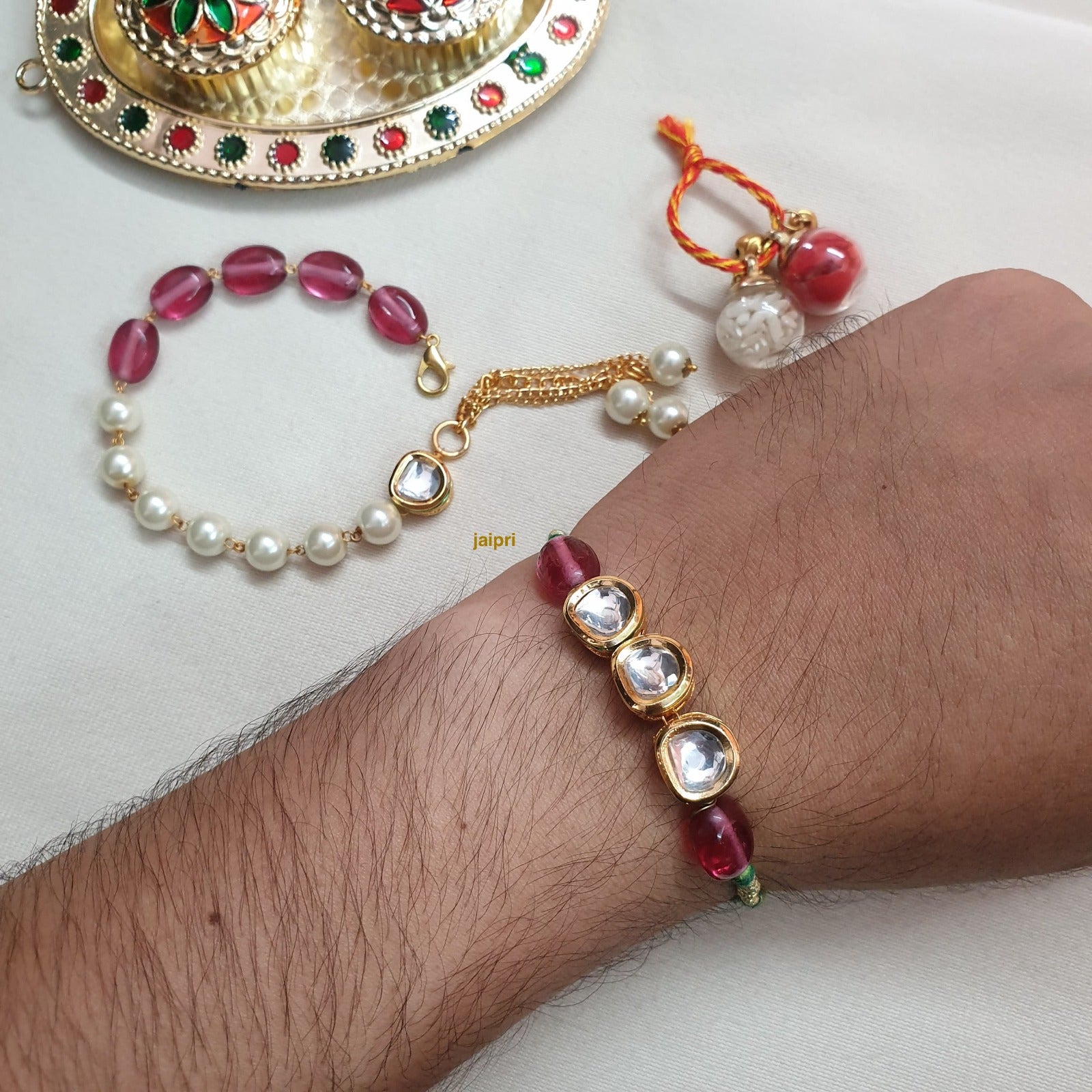 Kundan Pearl Bhaiya Bhabhi Rakhi
