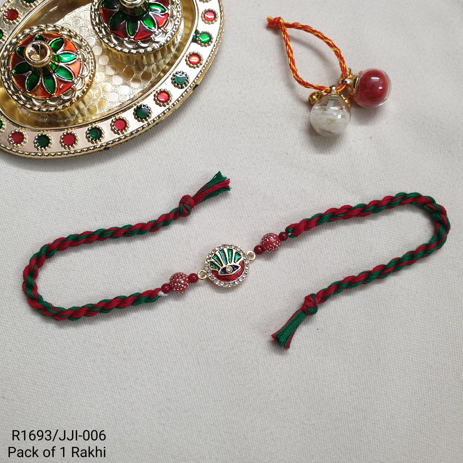 Evil Eye Meenakari Rakhi For Brother