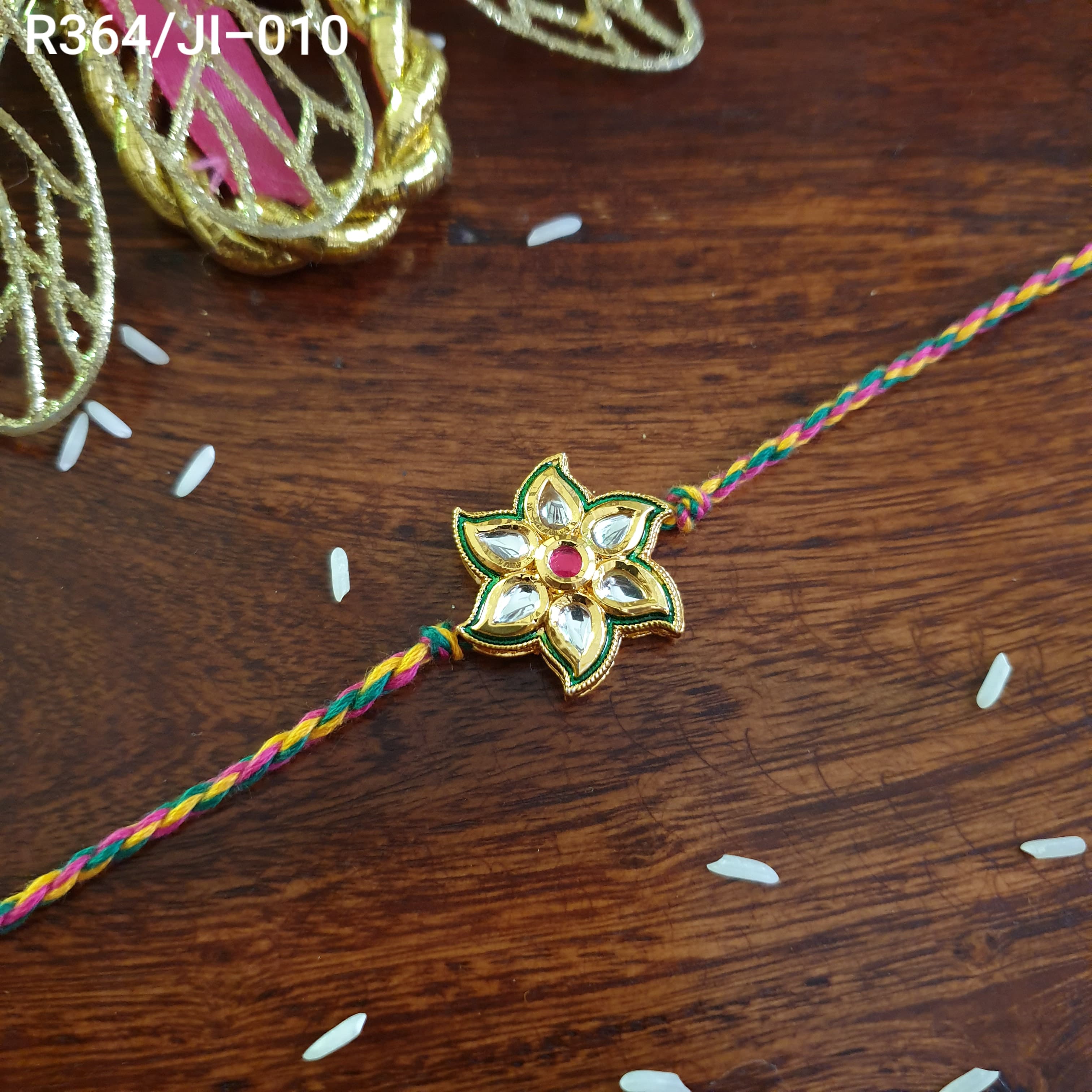 Kundan Floral Rakhi
