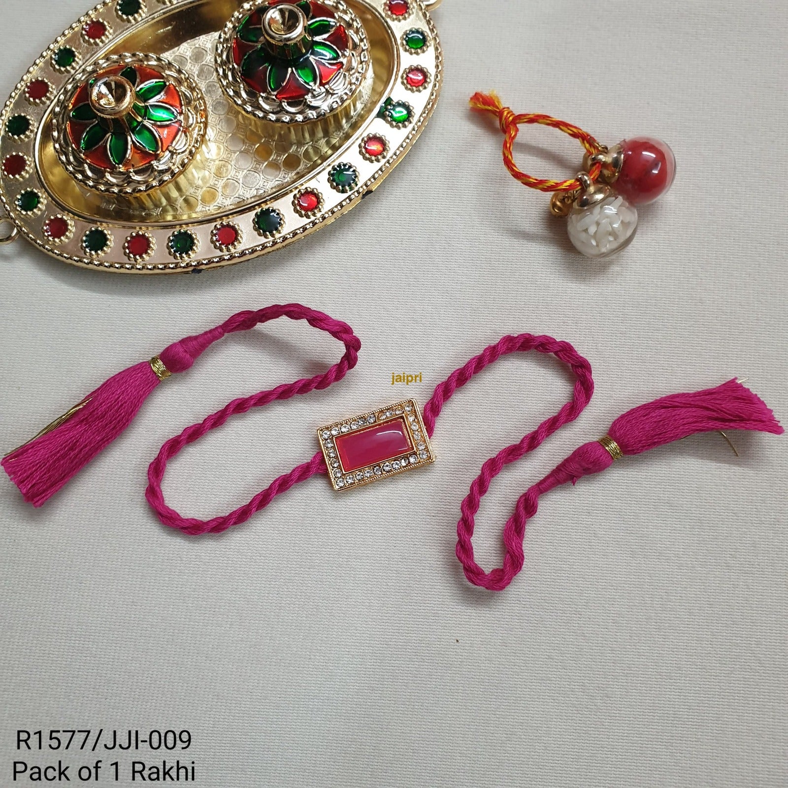 Pink Ad Stone Rakhi
