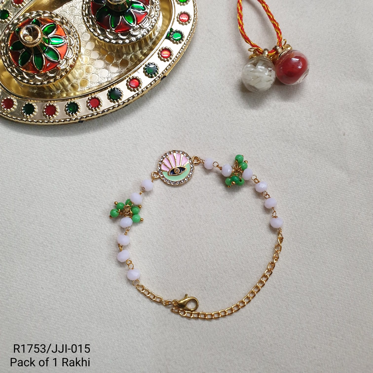 Pink Evil Eye Bracelet Rakhi